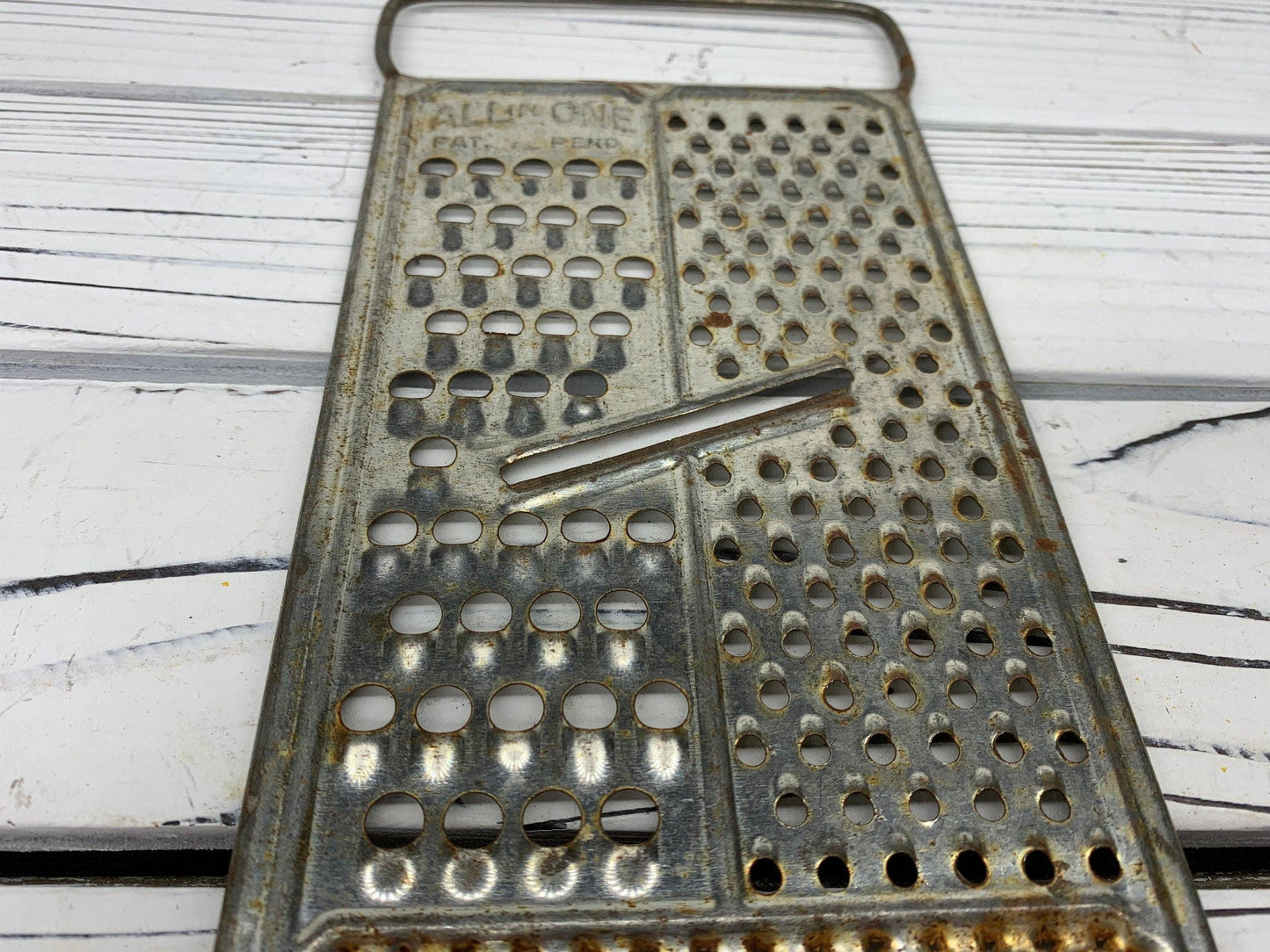 Vintage Metal Cheese Grater, All In One Mid Century Grater, Mid Century Kitchen Gadgets, Shabby Chic Decor -Located at Funkyhouse Vintage Antique Store, Weiser Idaho