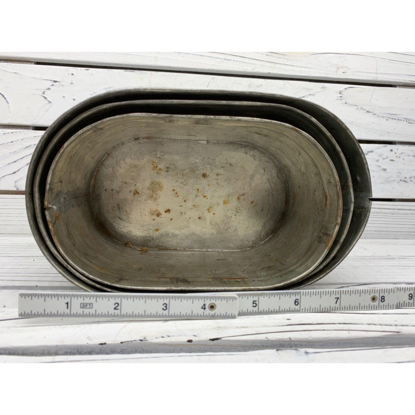 Vintage Military Mess Kit, Three Nesting Metal Containers, Army, Navy, Marine Meal Boxes -Located at Funkyhouse Vintage Antique Store, Weiser Idaho
