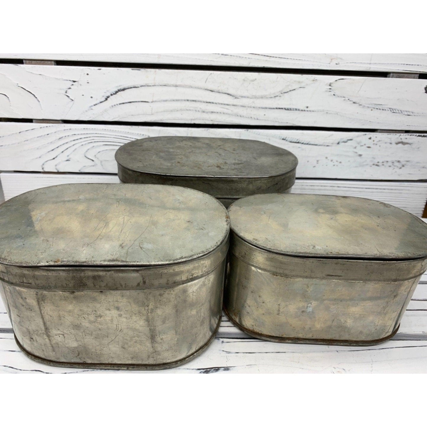 Vintage Military Mess Kit, Three Nesting Metal Containers, Army, Navy, Marine Meal Boxes -Located at Funkyhouse Vintage Antique Store, Weiser Idaho