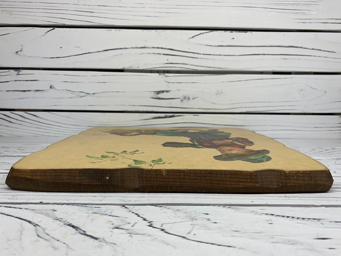 Vintage Norman Rockwell Wall Art, A Little Boy and His Best Friend Puppy Pressed Wood Wall Art, 1950s Farmhouse Country Decor -Located at Funkyhouse Vintage Antique Store, Weiser Idaho