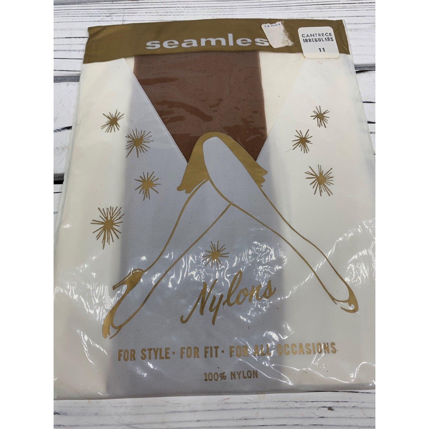 Vintage Pantyhose Garter Stockings, Seamless Stockings, Sheer Brown Hosiery -Located at Funkyhouse Vintage Antique Store, Weiser Idaho