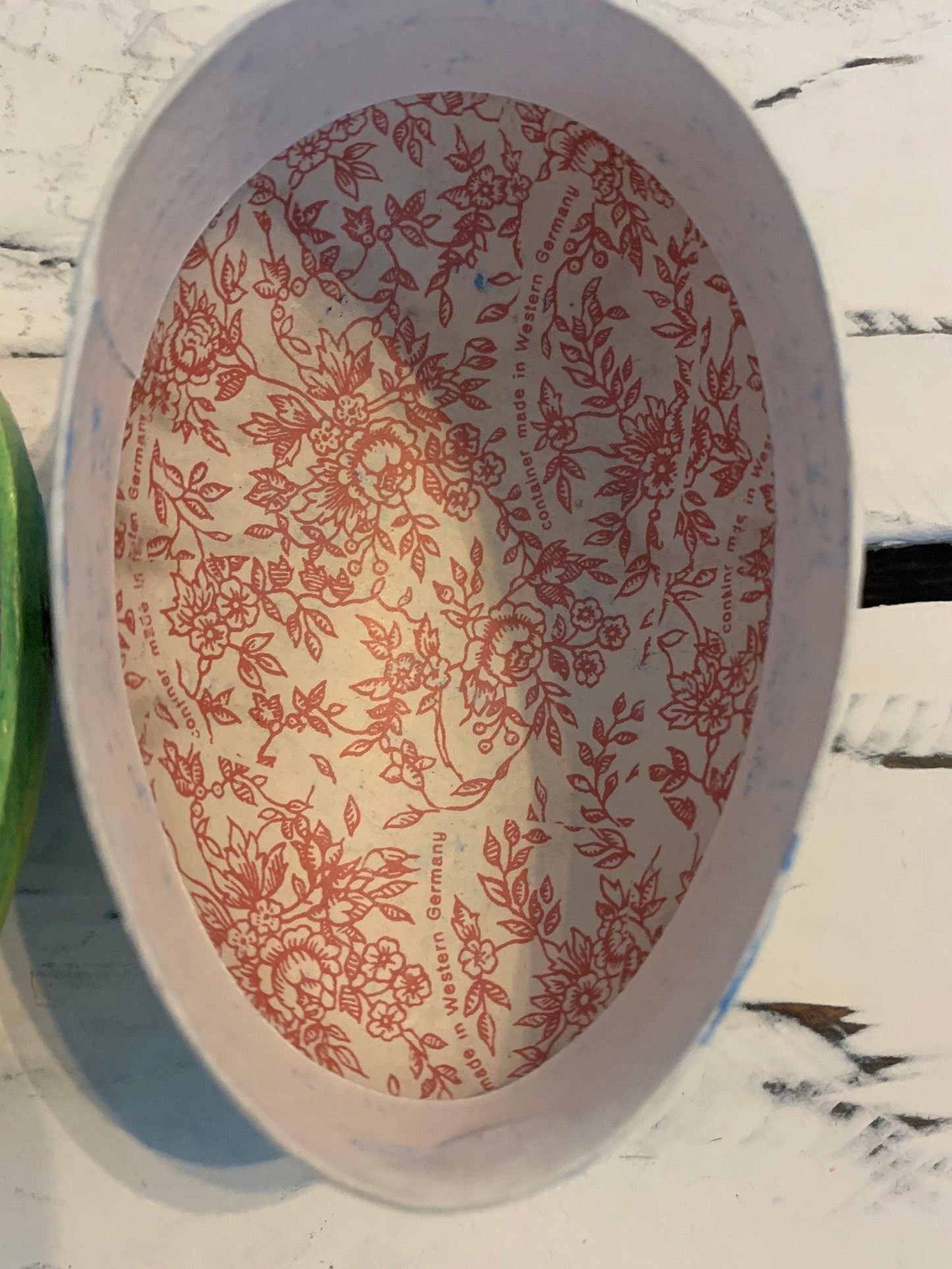 Vintage Paper Mache Easter Eggs, Set of Two, Made in Germany, Rooster Cardboard Home Decor -Located at Funkyhouse Vintage Antique Store, Weiser Idaho