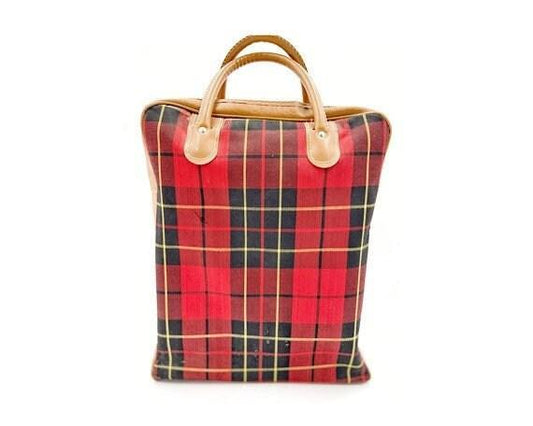 Vintage Picnic Set, 1970s Thermos Brand Retro Plaid Bag Outdoor Dining Set -Located at Funkyhouse Vintage Antique Store, Weiser Idaho