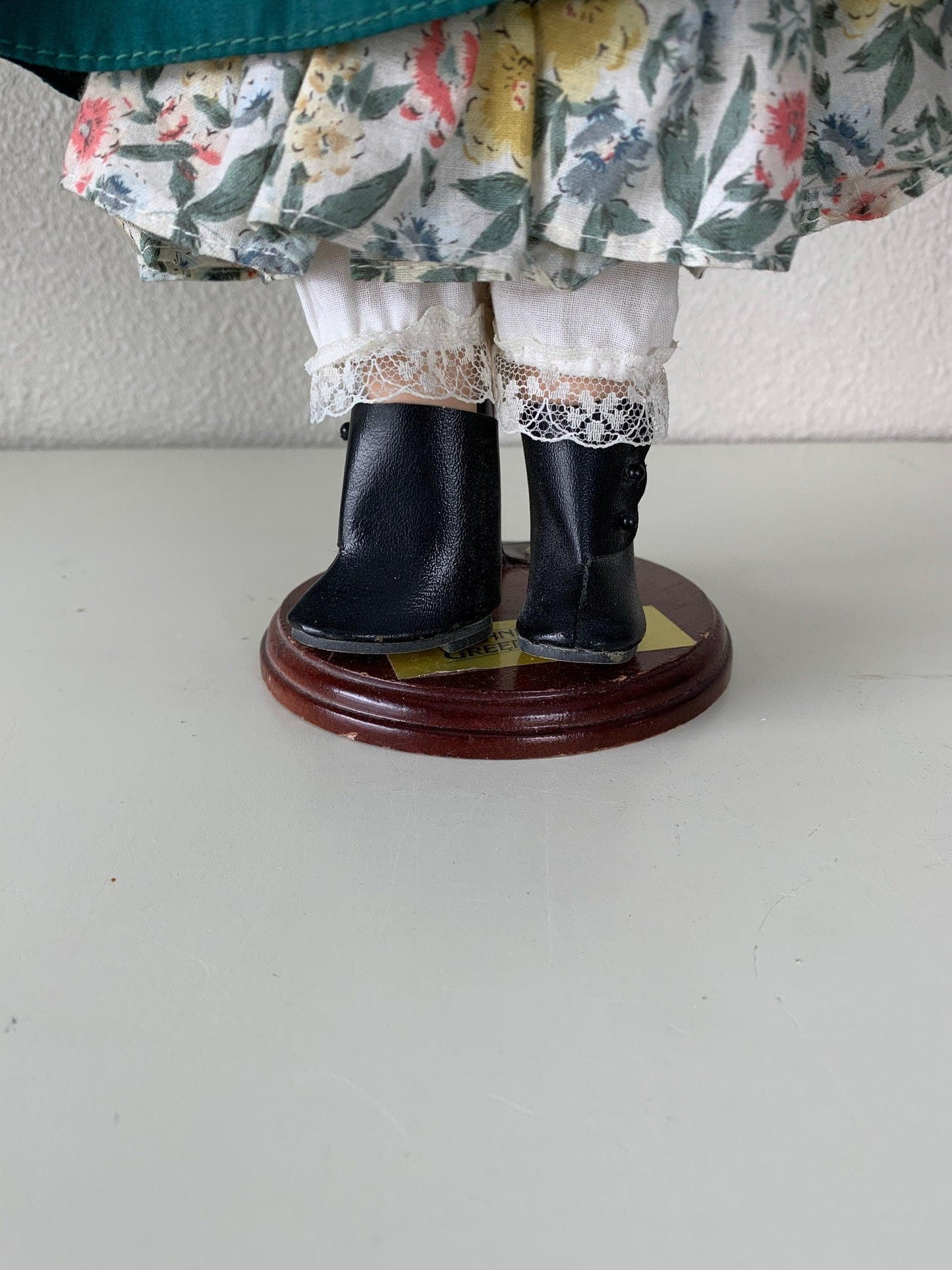 Vintage Porcelain Doll, Anne of Green Gable Red Hair and Green Dress -Located at Funkyhouse Vintage Antique Store, Weiser Idaho
