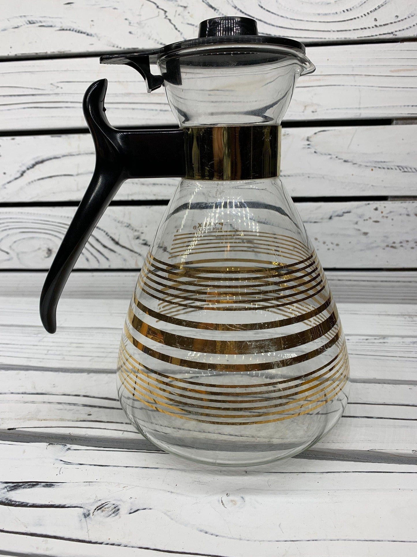 Vintage Pyrex Glass Coffee Carafe, Clear Tea Kettle, Antique Tea Pot -Located at Funkyhouse Vintage Antique Store, Weiser Idaho
