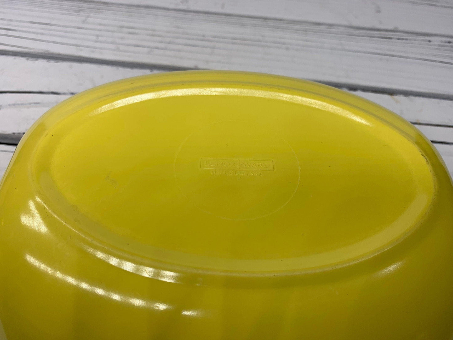 Vintage Serving Bowl By Lenox Ware, Yellow Plastic Mid Century Bowl, 1950s Retro Kitchen -Located at Funkyhouse Vintage Antique Store, Weiser Idaho