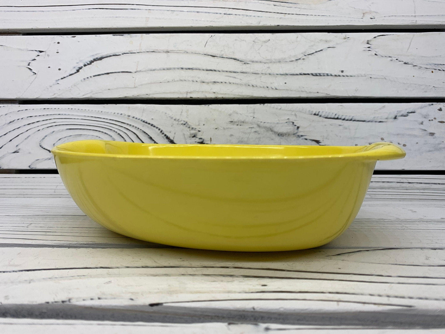 Vintage Serving Bowl By Lenox Ware, Yellow Plastic Mid Century Bowl, 1950s Retro Kitchen -Located at Funkyhouse Vintage Antique Store, Weiser Idaho