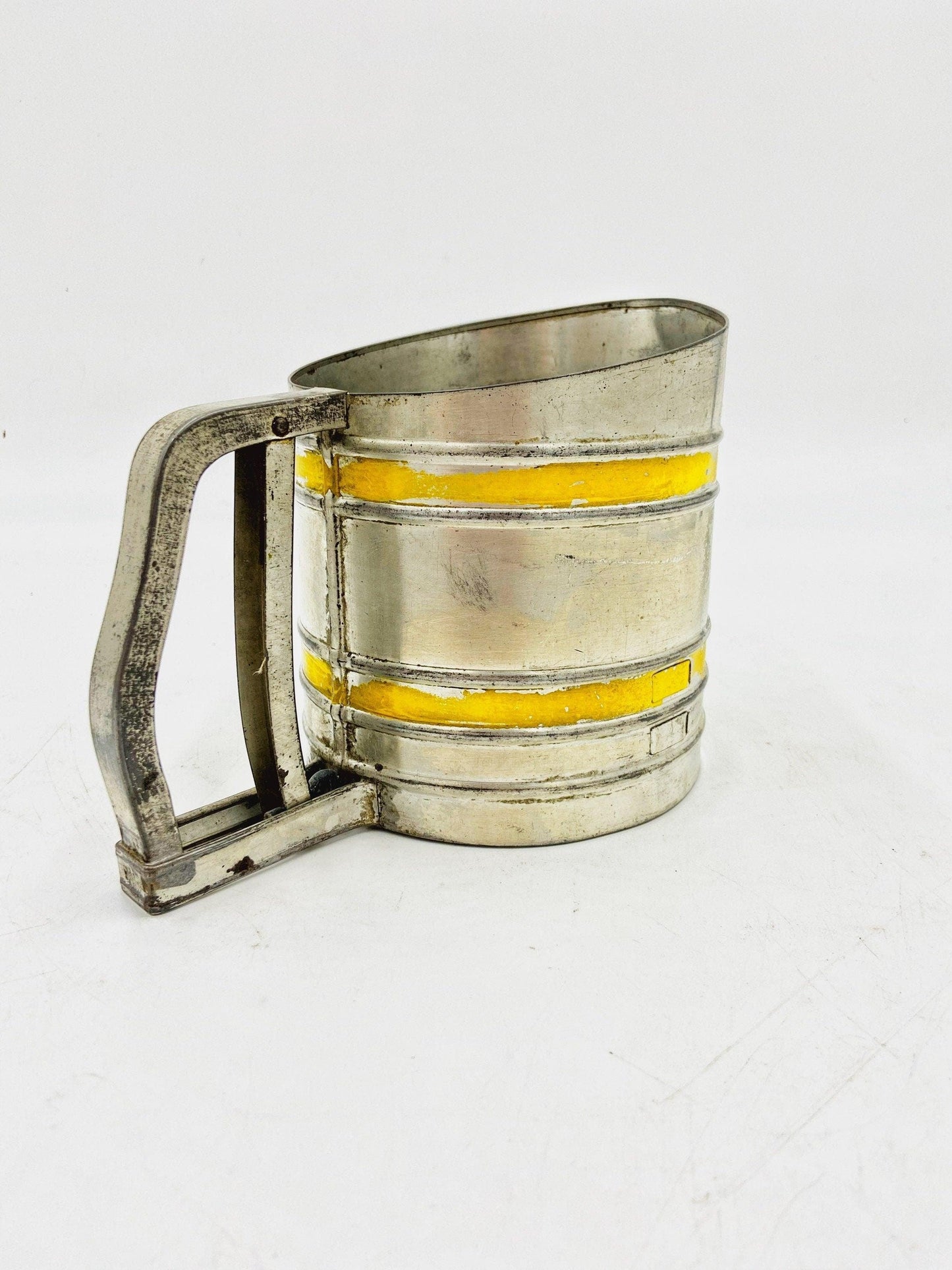 Vintage Silver And Yellow Metal Sifter Made By Sift-Chine In The USA -Located at Funkyhouse Vintage Antique Store, Weiser Idaho