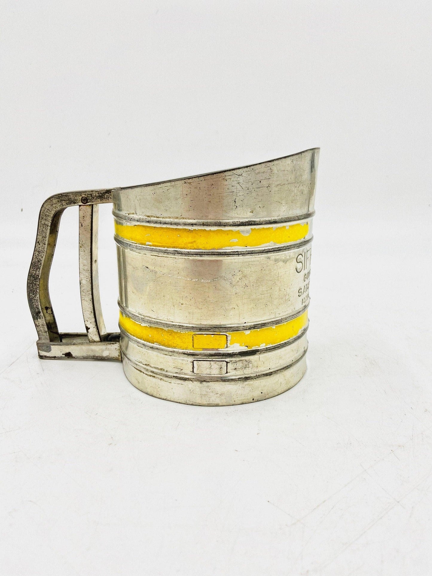 Vintage Silver And Yellow Metal Sifter Made By Sift-Chine In The USA -Located at Funkyhouse Vintage Antique Store, Weiser Idaho