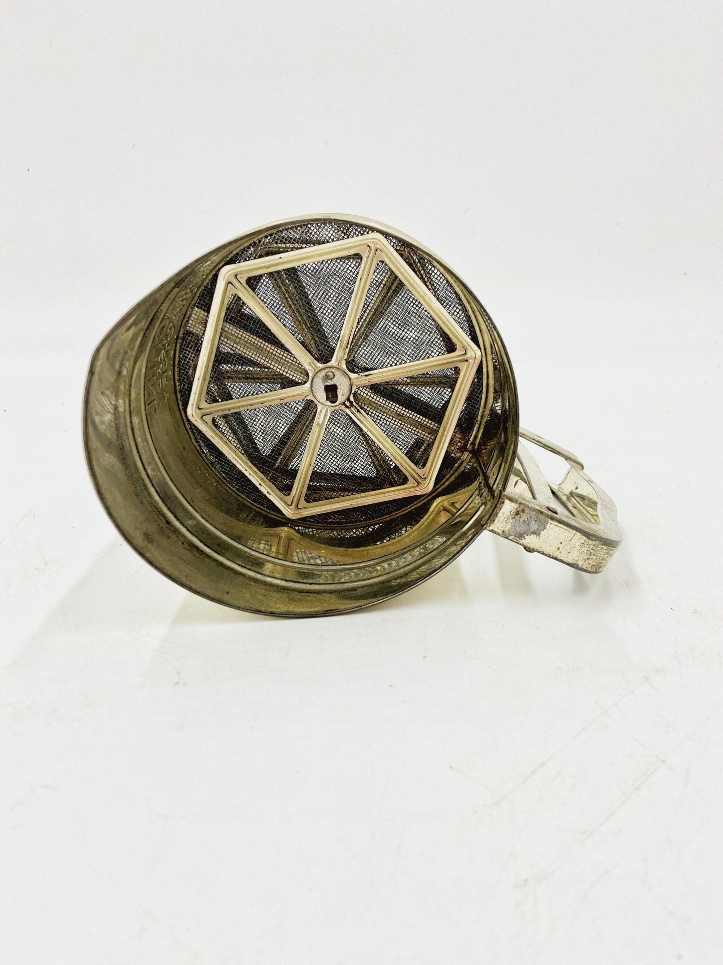 Vintage Silver And Yellow Metal Sifter Made By Sift-Chine In The USA -Located at Funkyhouse Vintage Antique Store, Weiser Idaho
