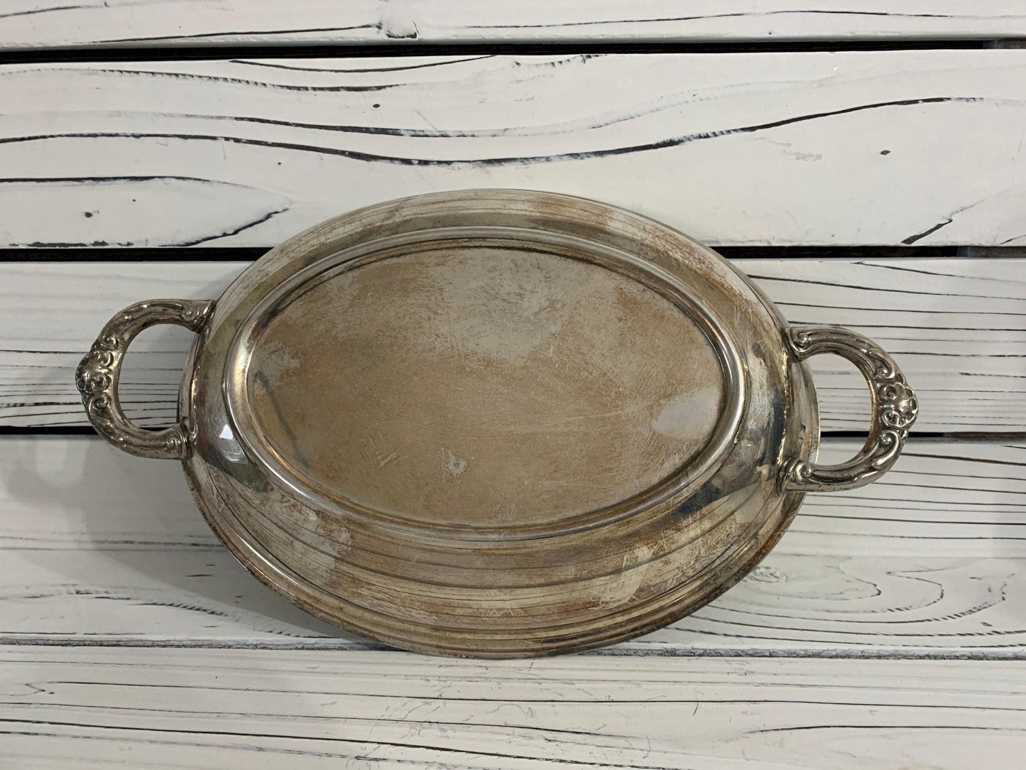 Vintage Silver Plated Serving Platter, Silver Entertaining Plate -Located at Funkyhouse Vintage Antique Store, Weiser Idaho