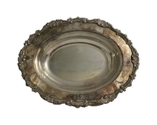 Vintage Silver Serving Platter, Silver Entertaining Plate -Located at Funkyhouse Vintage Antique Store, Weiser Idaho