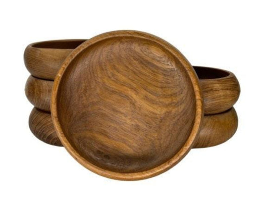 Vintage Teak Wood Salad Bowls, Mid Century Kitchen, Winsome Wooden Dessert Bowls -Located at Funkyhouse Vintage Antique Store, Weiser Idaho
