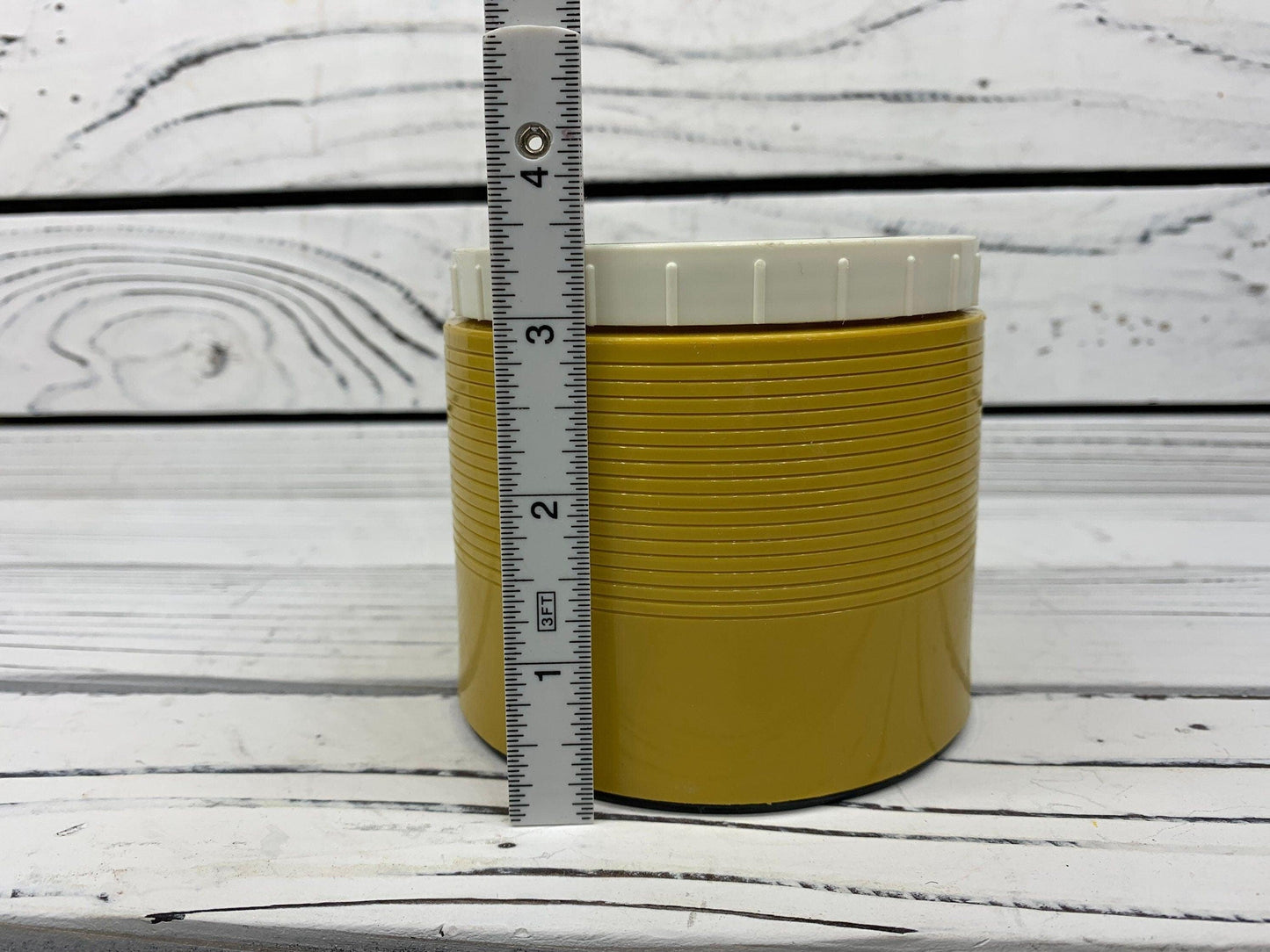 Vintage Thermos Metal Drink Or Soup Cup, Yellow Insulated Drink Warmer, 1970s Retro Kitchen -Located at Funkyhouse Vintage Antique Store, Weiser Idaho