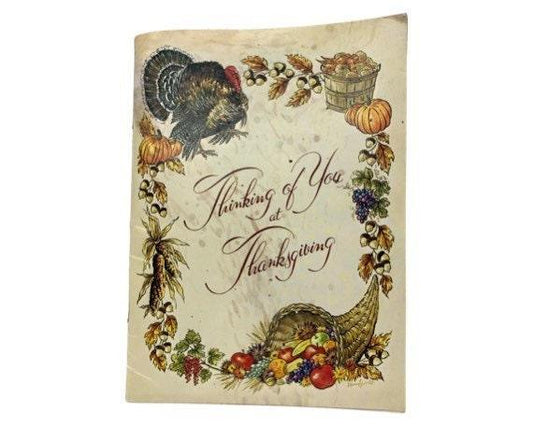 Vintage Thinking Of You At Thanksgiving Booklet, Small Book of Inspirational Poems, Soft Cover -Located at Funkyhouse Vintage Antique Store, Weiser Idaho