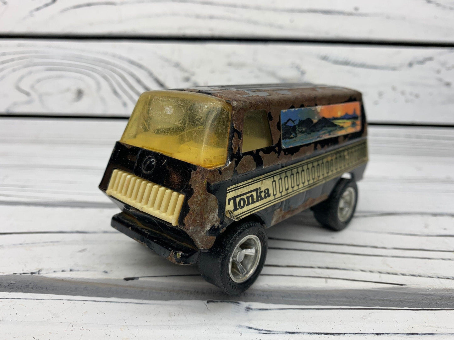 Vintage Tonka Metal Retro Van, 1970s Pressed Steel Die Cast Tonka Toys -Located at Funkyhouse Vintage Antique Store, Weiser Idaho