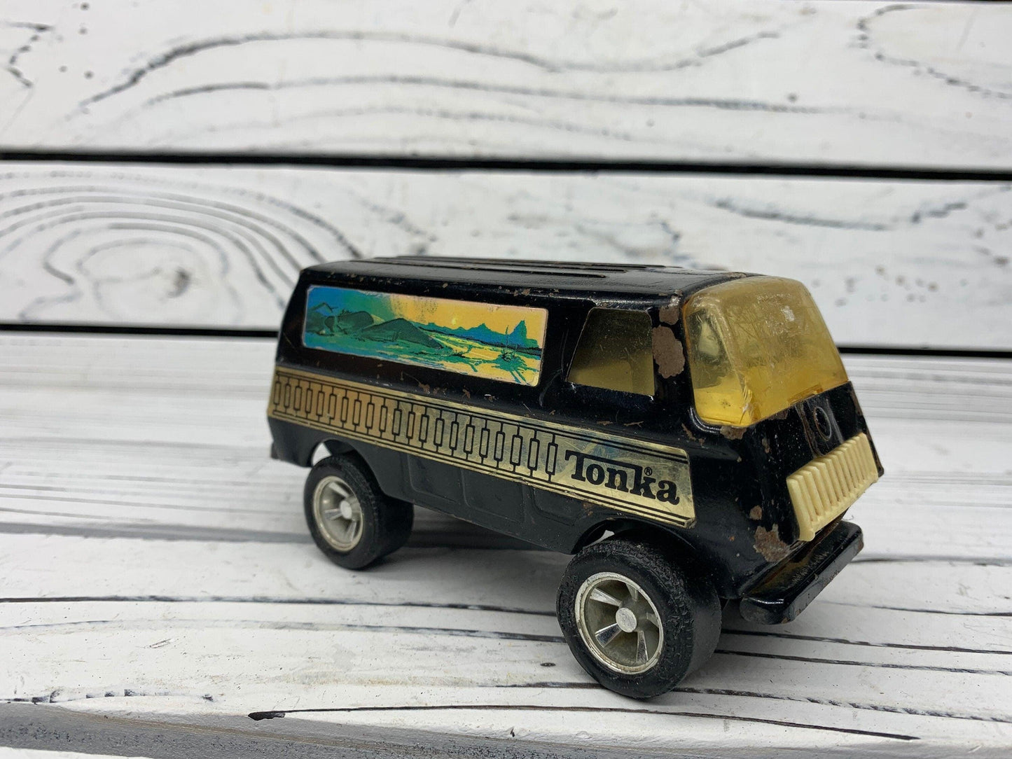 Vintage Tonka Metal Retro Van, 1970s Pressed Steel Die Cast Tonka Toys -Located at Funkyhouse Vintage Antique Store, Weiser Idaho