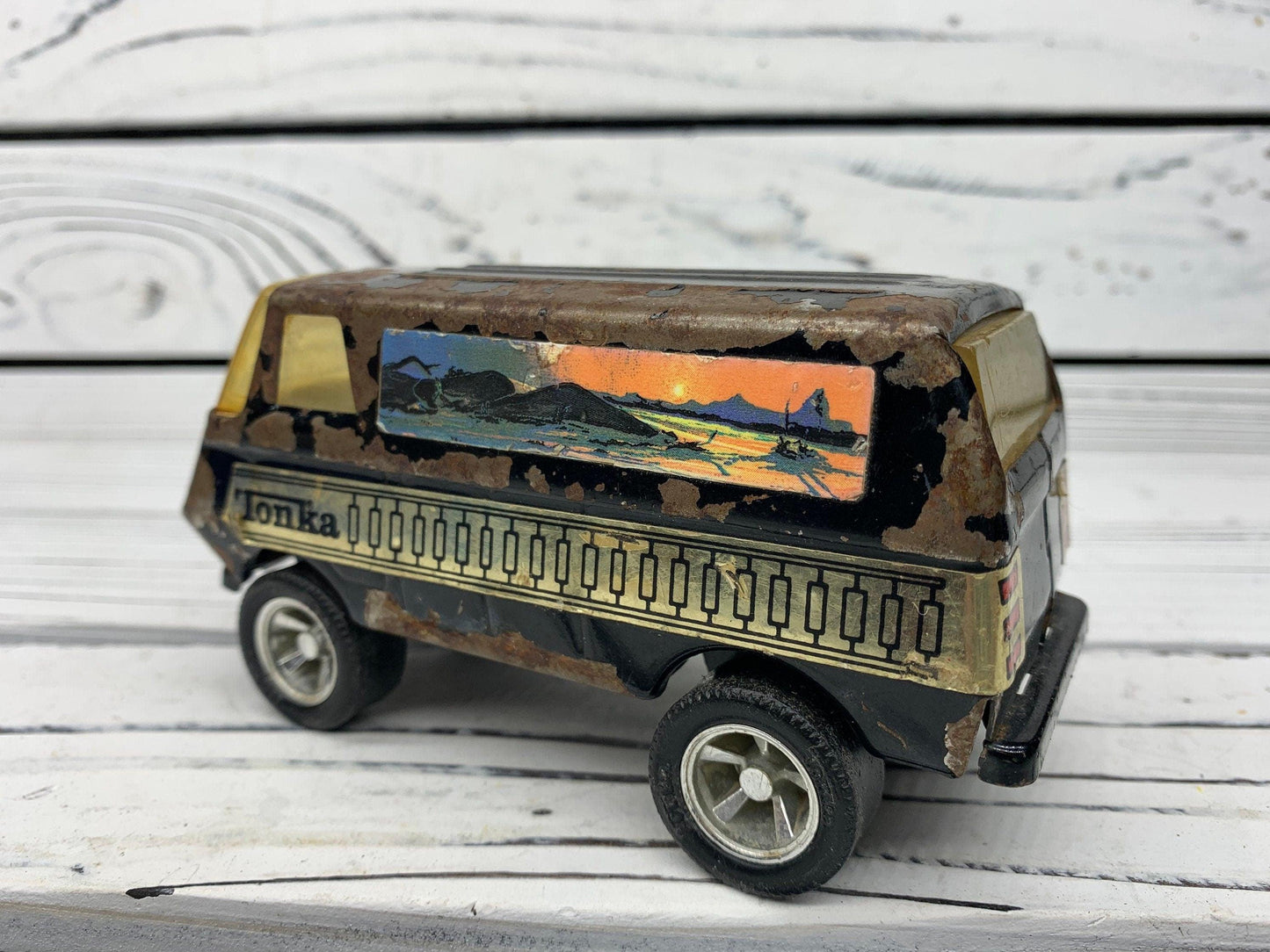 Vintage Tonka Metal Retro Van, 1970s Pressed Steel Die Cast Tonka Toys -Located at Funkyhouse Vintage Antique Store, Weiser Idaho