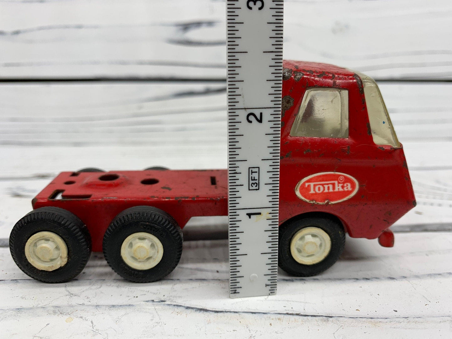 Vintage Tonka Truck Red Pressed Steel -Located at Funkyhouse Vintage Antique Store, Weiser Idaho