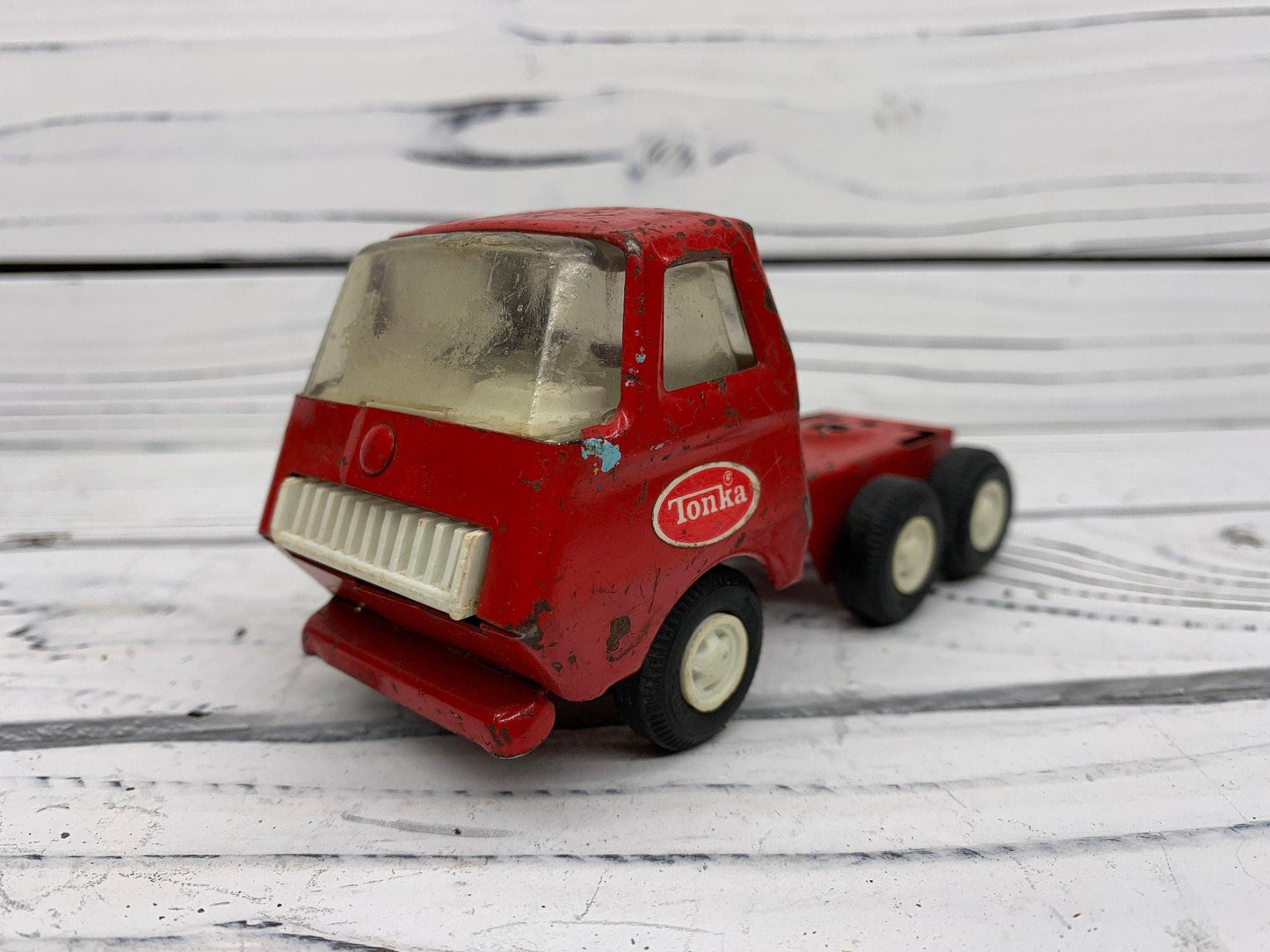Vintage Tonka Truck Red Pressed Steel -Located at Funkyhouse Vintage Antique Store, Weiser Idaho