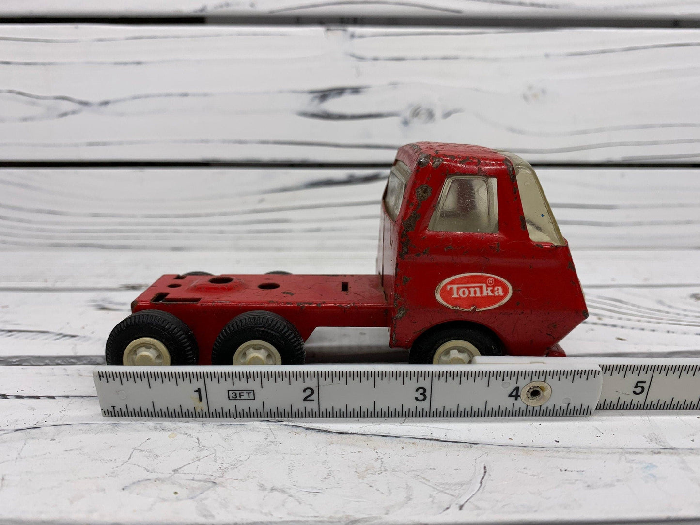 Vintage Tonka Truck Red Pressed Steel -Located at Funkyhouse Vintage Antique Store, Weiser Idaho