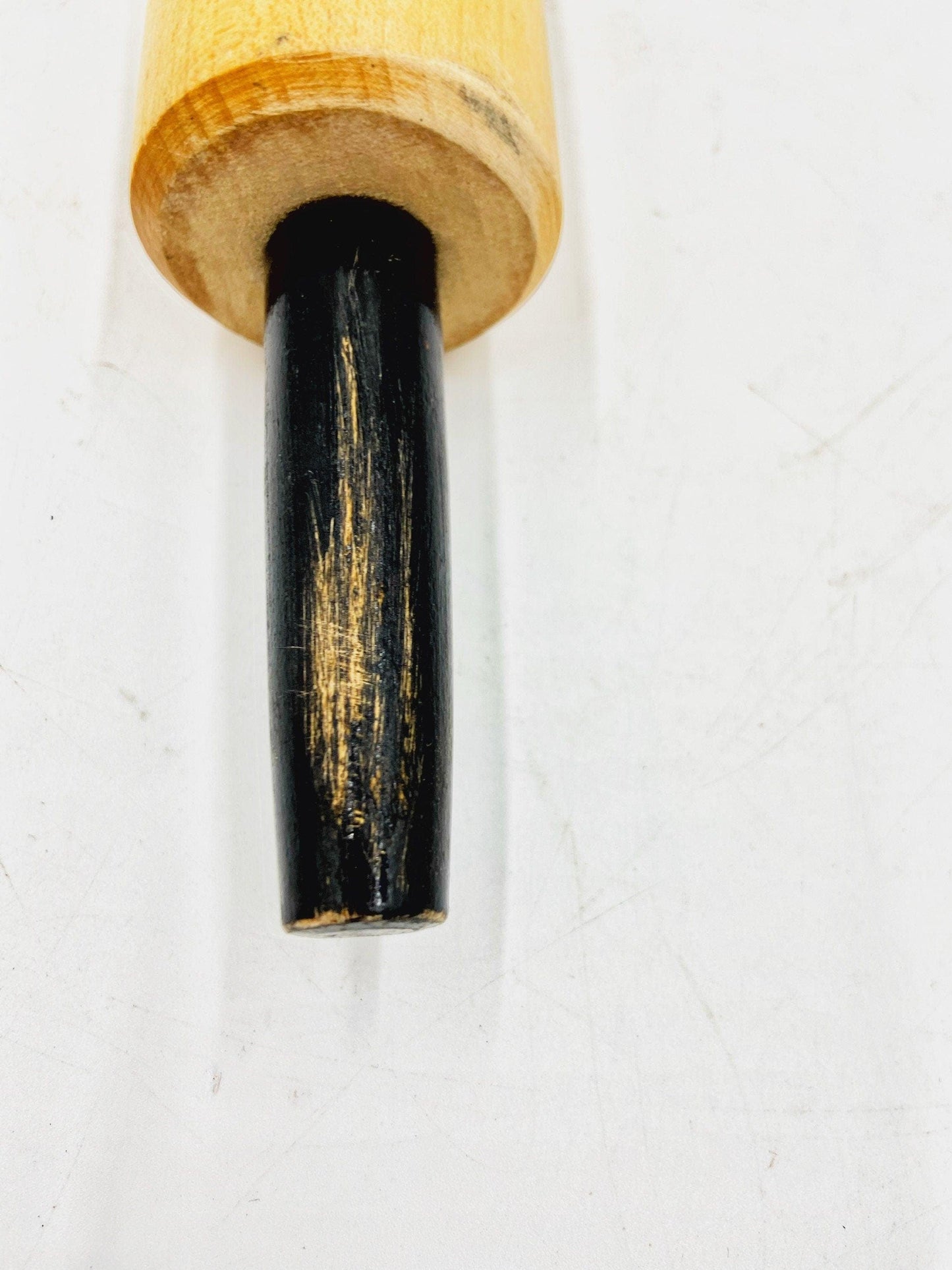 Vintage Wood Rolling Pin With Black Handles, Country Farmhouse Kitchen Decor, Gifts For Her, Cottage Style Decor -Located at Funkyhouse Vintage Antique Store, Weiser Idaho