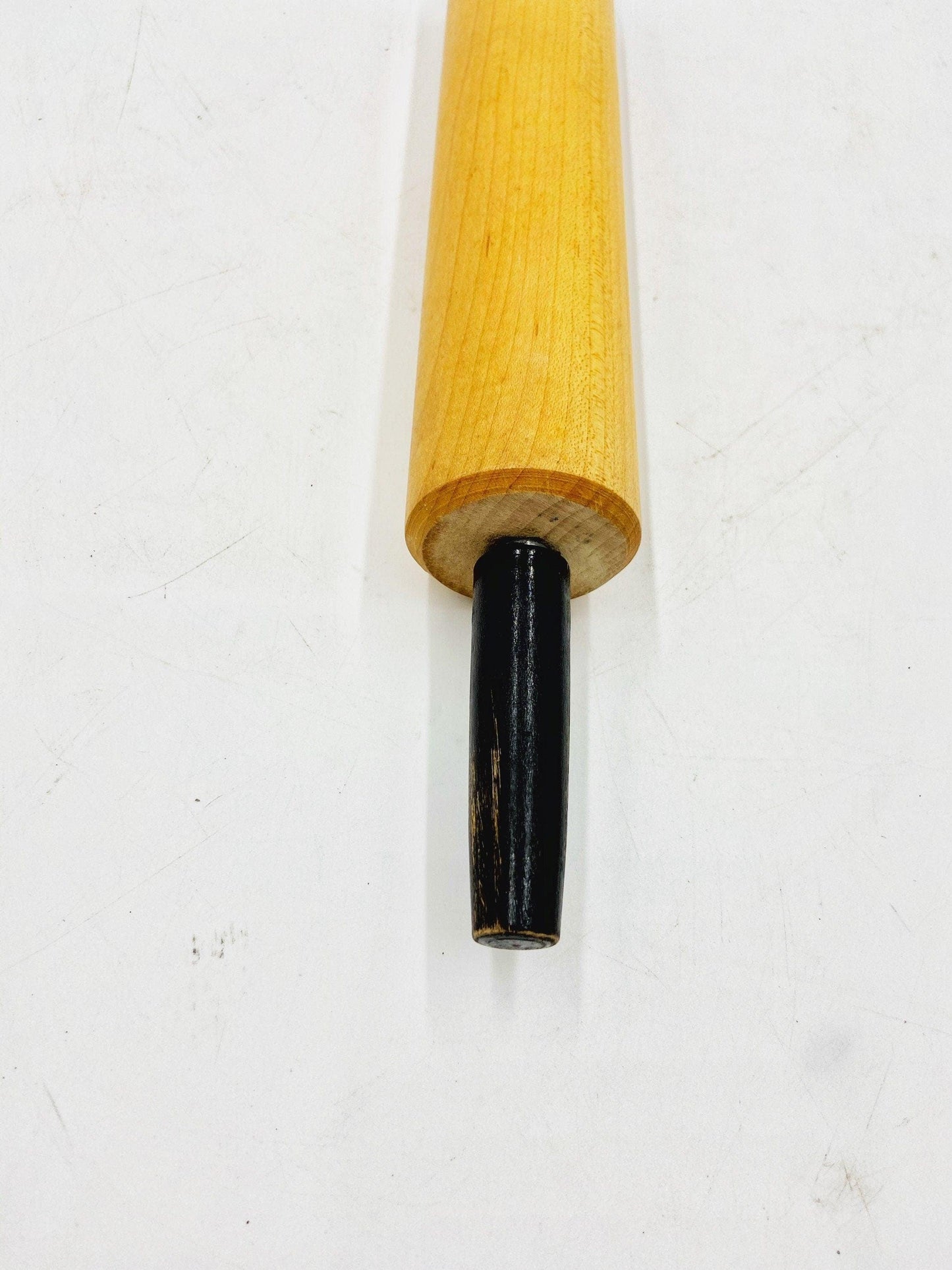 Vintage Wood Rolling Pin With Black Handles, Country Farmhouse Kitchen Decor, Gifts For Her, Cottage Style Decor -Located at Funkyhouse Vintage Antique Store, Weiser Idaho
