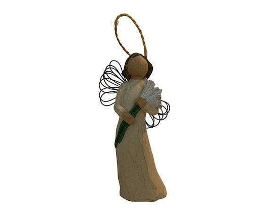 Willow Tree Angel of Beauty Ornament, Vintage Knick Knack Collectible Figurine, Retired Wood Angel With Wings -Located at Funkyhouse Vintage Antique Store, Weiser Idaho