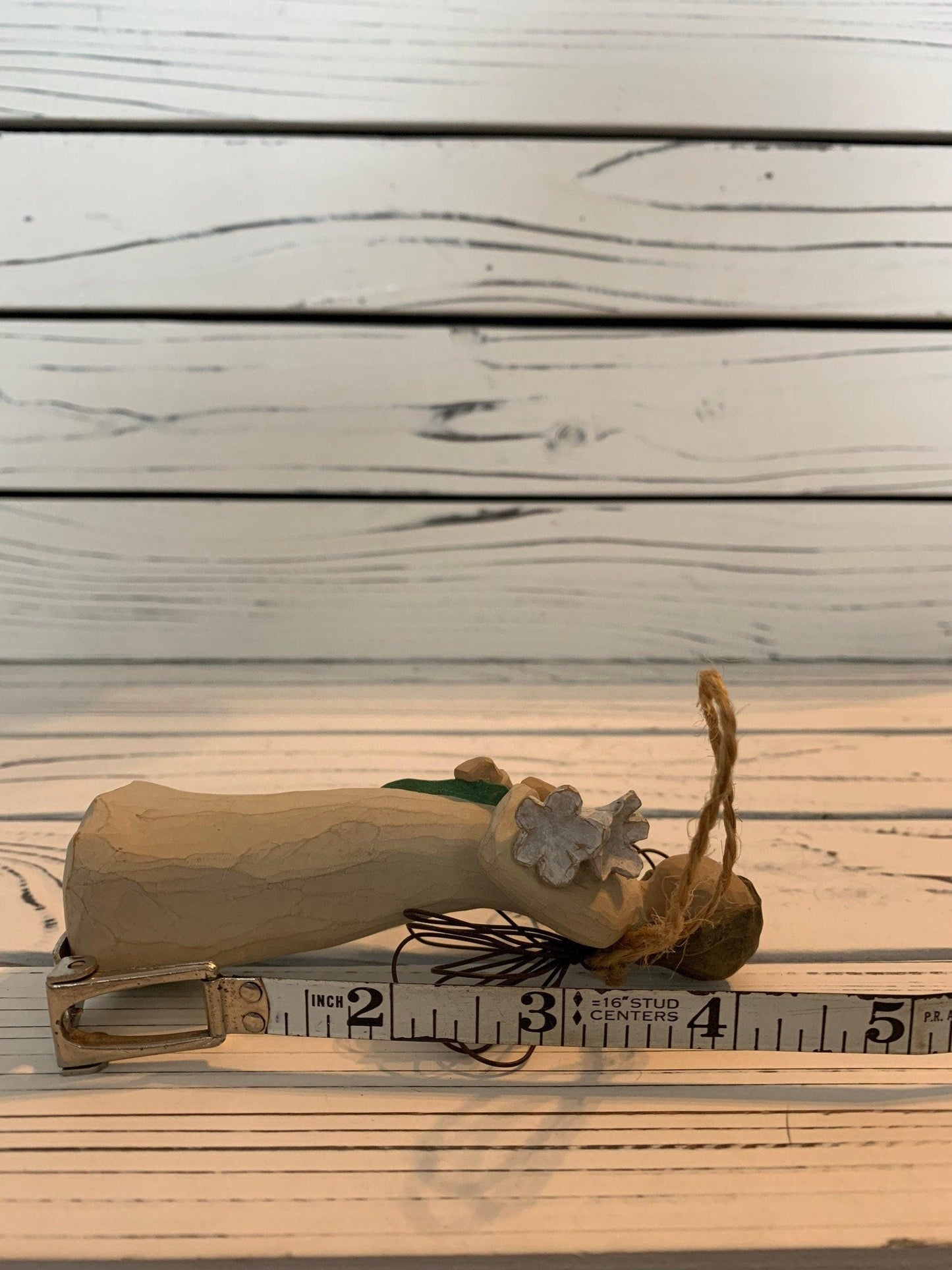 Willow Tree Angel of Beauty Ornament, Vintage Knick Knack Collectible Figurine, Retired Wood Angel With Wings -Located at Funkyhouse Vintage Antique Store, Weiser Idaho