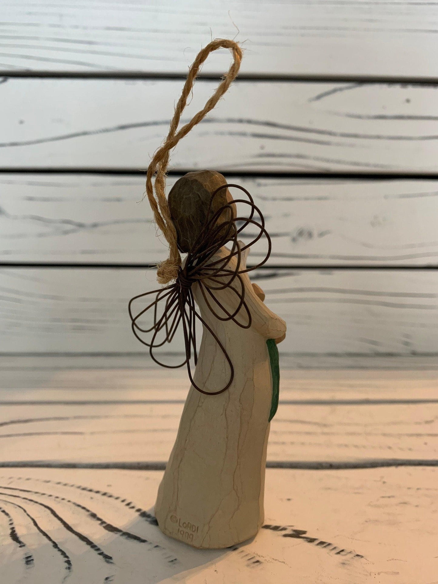 Willow Tree Angel of Beauty Ornament, Vintage Knick Knack Collectible Figurine, Retired Wood Angel With Wings -Located at Funkyhouse Vintage Antique Store, Weiser Idaho