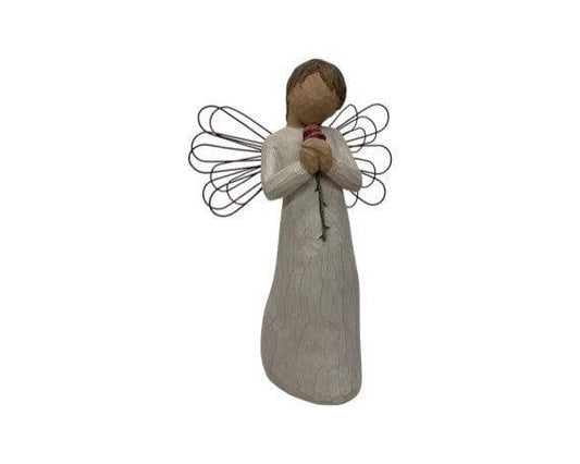 Willow Tree Loving Angel, Vintage Knick Knack Collectible Figurine, Wood Angel With Wings -Located at Funkyhouse Vintage Antique Store, Weiser Idaho