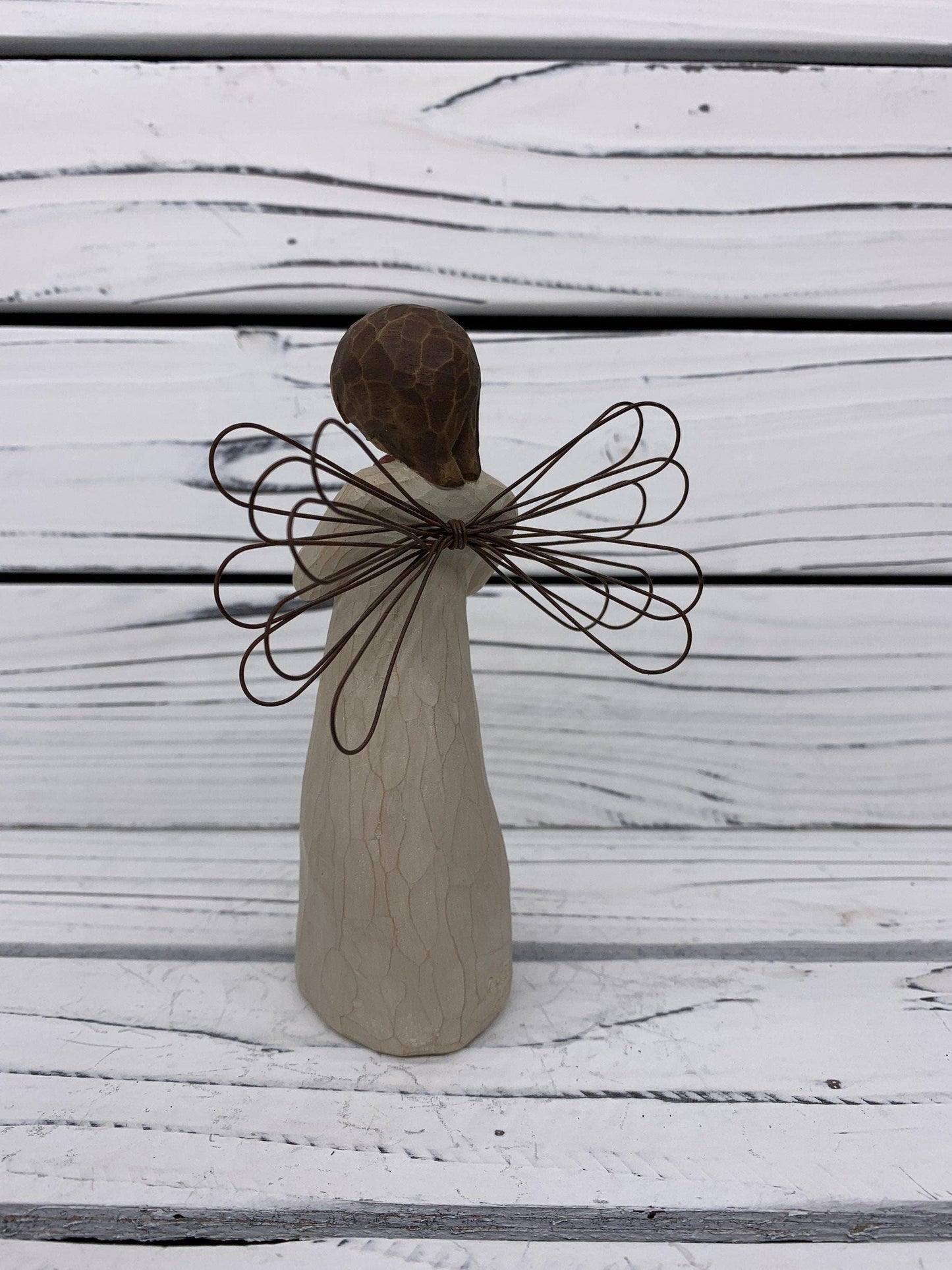 Willow Tree Loving Angel, Vintage Knick Knack Collectible Figurine, Wood Angel With Wings -Located at Funkyhouse Vintage Antique Store, Weiser Idaho