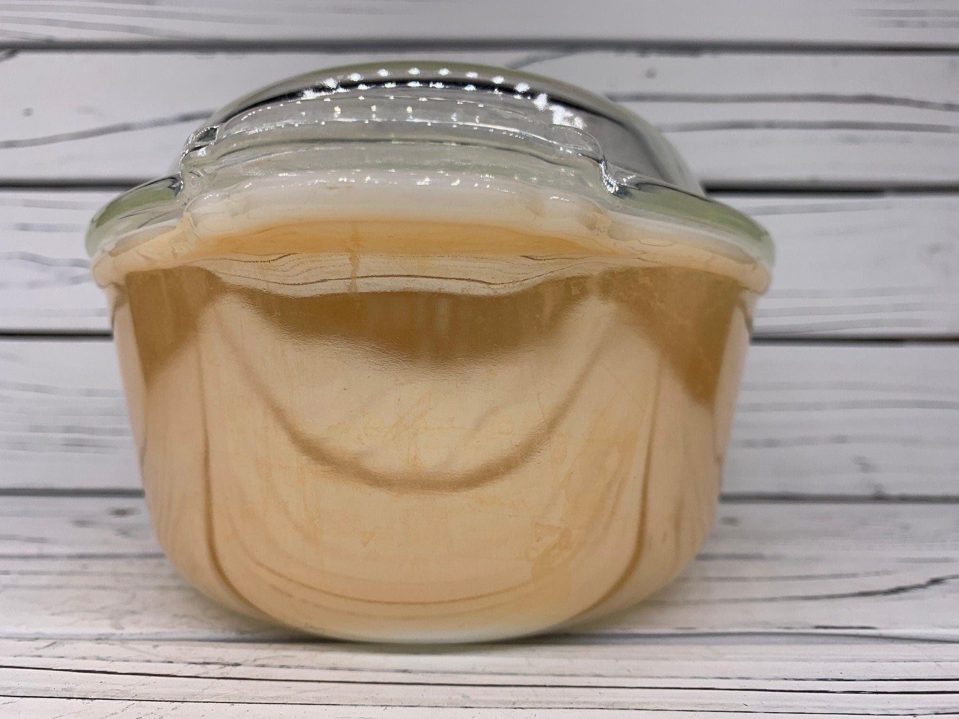 Anchor Hocking Fire King Peach Luster Casserole Dish With Lid, Oval Vintage Baking Dish Number 467 -Located at Funkyhouse Vintage Antique Store, Weiser Idaho