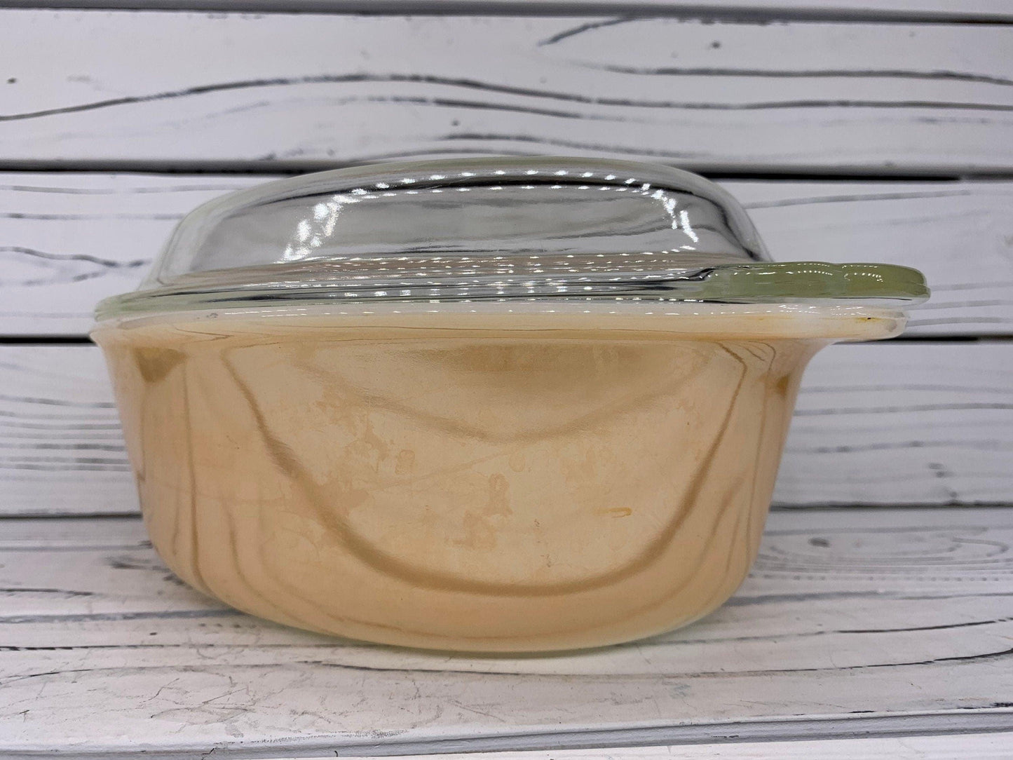 Anchor Hocking Fire King Peach Luster Casserole Dish With Lid, Oval Vintage Baking Dish Number 467 -Located at Funkyhouse Vintage Antique Store, Weiser Idaho