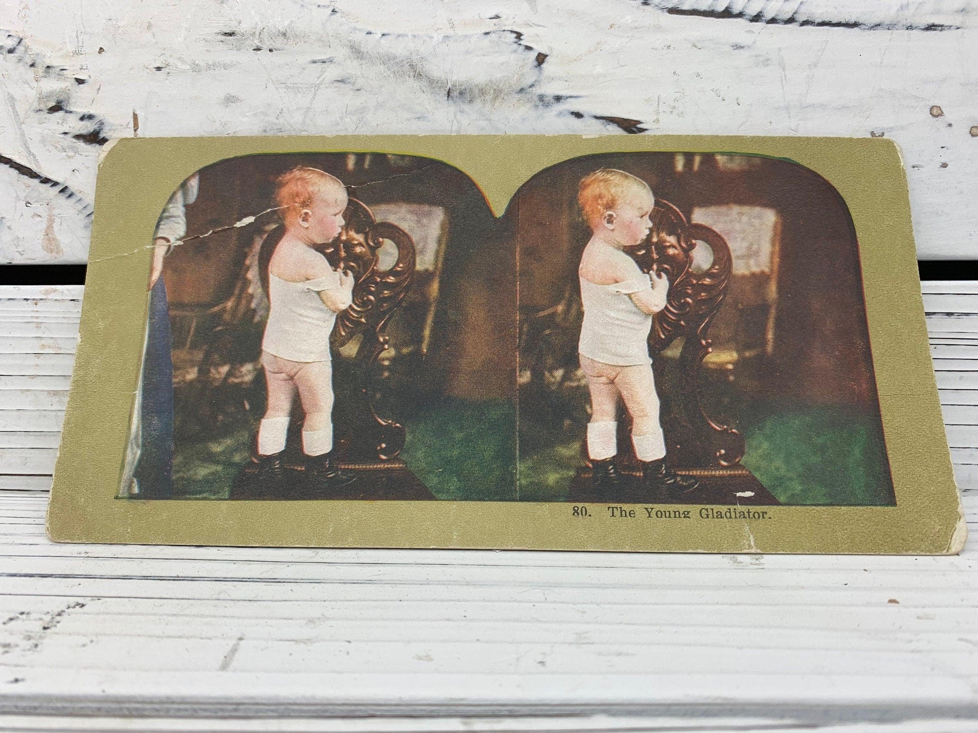 Antique Stereoscope Slides, Lot of 4 Mother Child Stereoviewer Cards, Vintage Ephemera, Scrapbooking Cards -Located at Funkyhouse Vintage Antique Store, Weiser Idaho