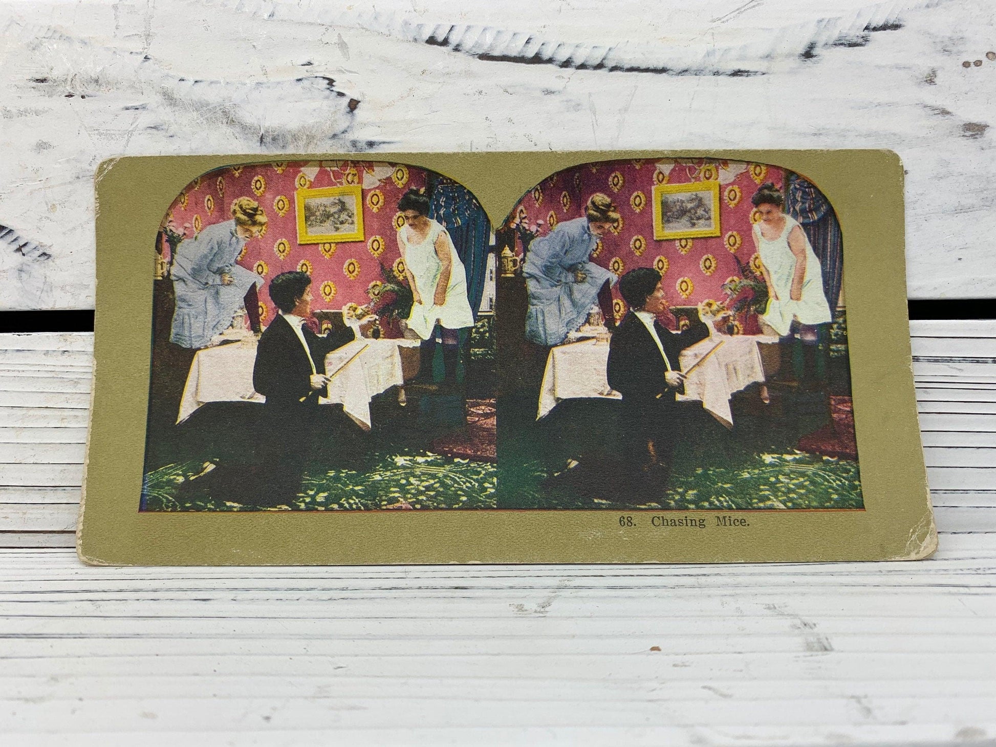 Antique Stereoscope Slides, Lot of 4 Various Stereoviewer Cards, Vintage Ephemera, Scrapbooking Cards -Located at Funkyhouse Vintage Antique Store, Weiser Idaho
