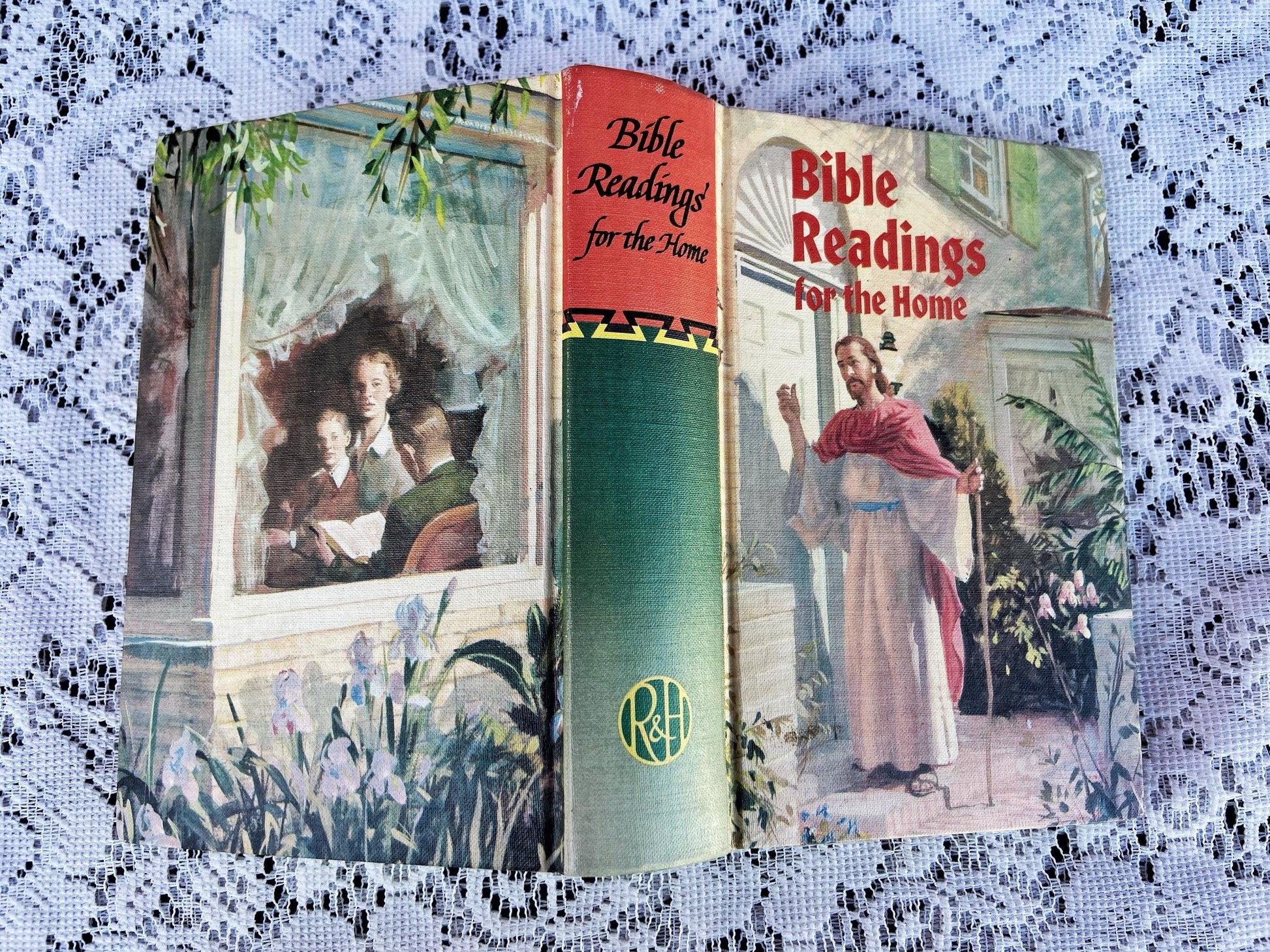 Bible Readings For The Home, Review And Harold 1958, Children’s Family Bible Book, 1958 Hardcover, Vintage Teachings -Located at Funkyhouse Vintage Antique Store, Weiser Idaho