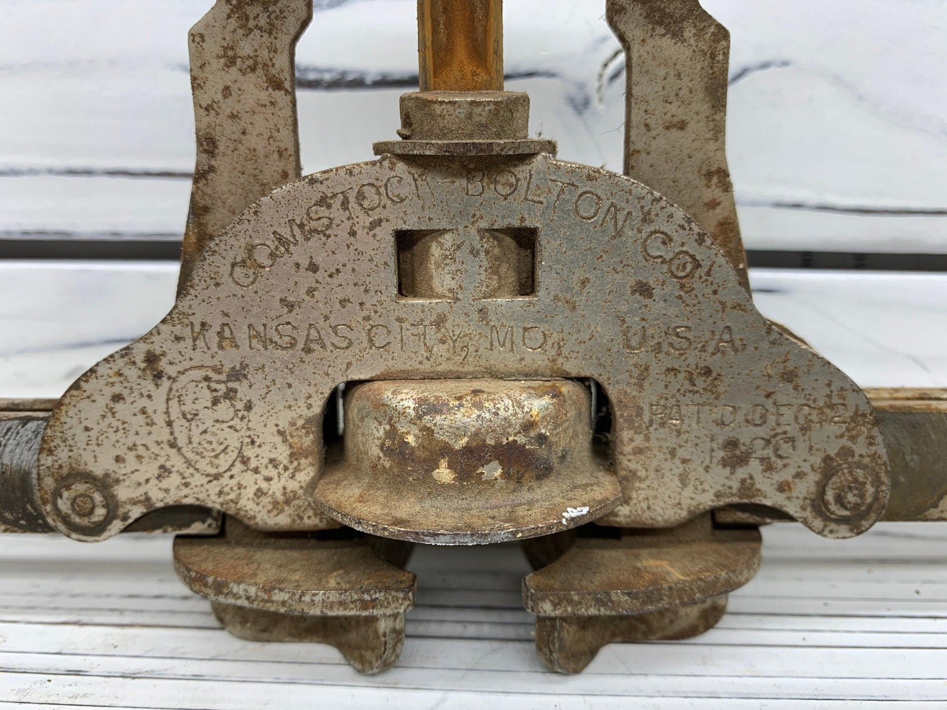 Comstock Bolton Co Bottle Capper, Vintage Primitive Bottle Capper -Located at Funkyhouse Vintage Antique Store, Weiser Idaho