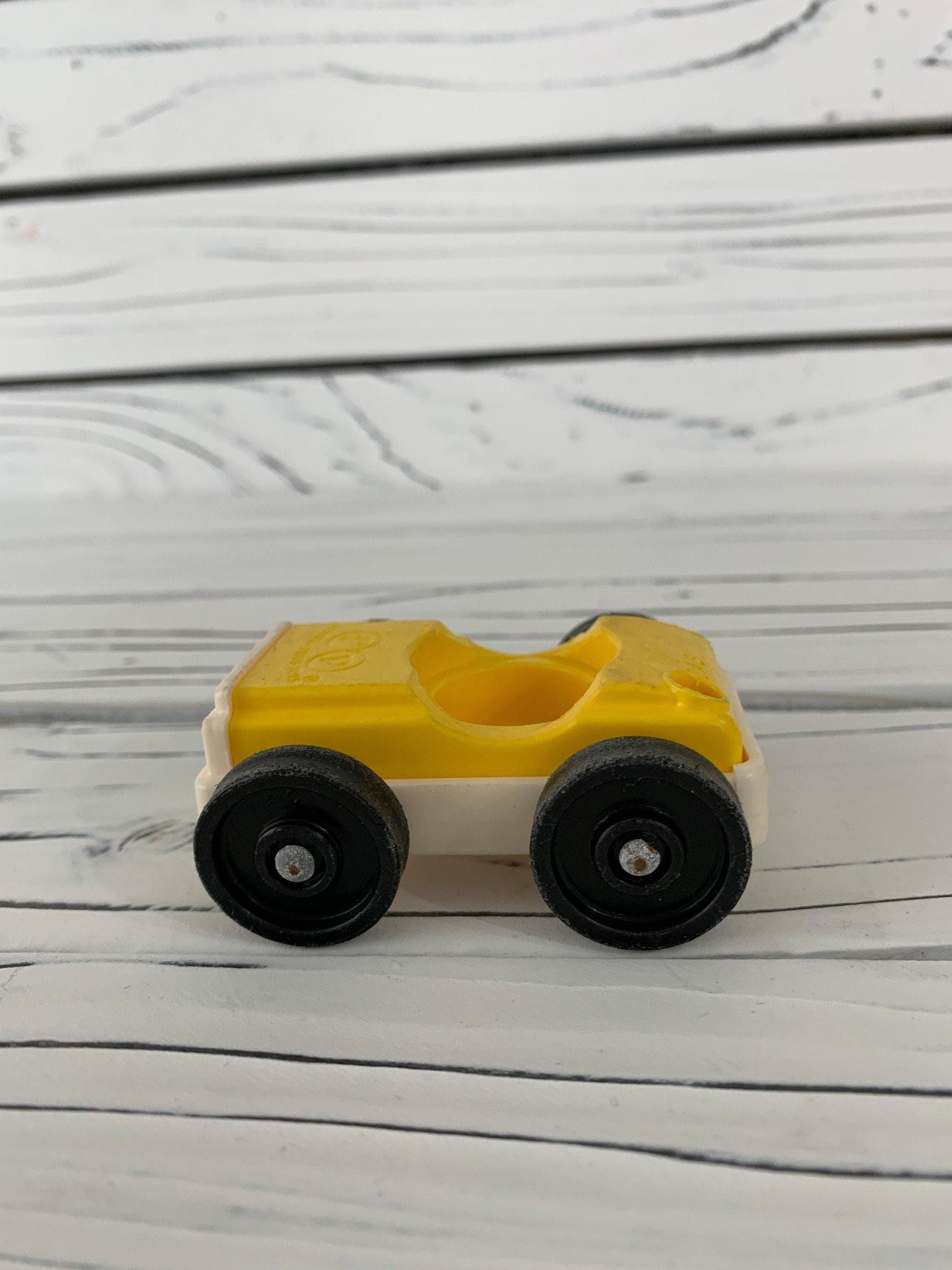 Fisher Price Car, Vintage Little People Yellow And White Vehicle -Located at Funkyhouse Vintage Antique Store, Weiser Idaho