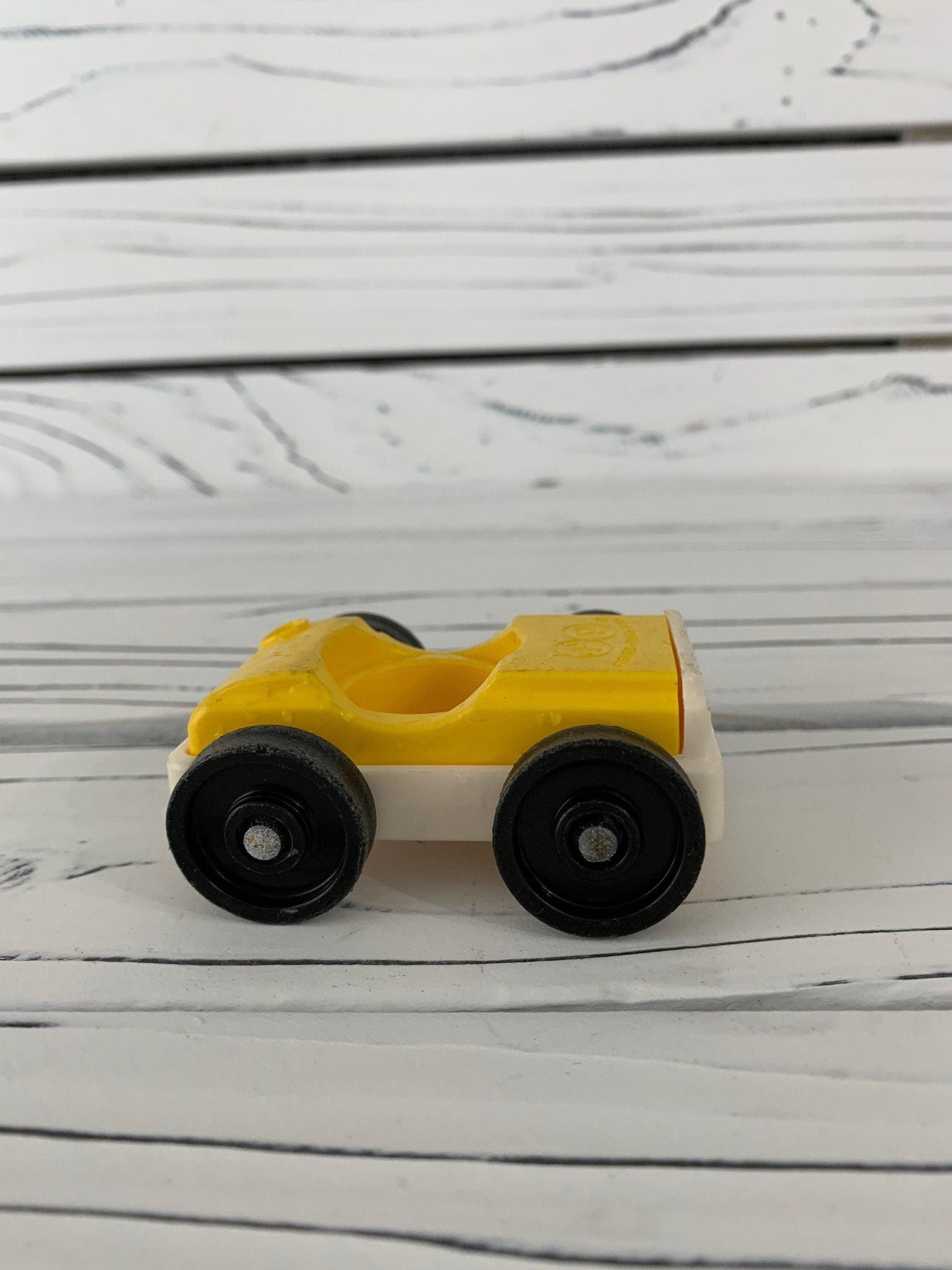 Fisher Price Car, Vintage Little People Yellow And White Vehicle -Located at Funkyhouse Vintage Antique Store, Weiser Idaho