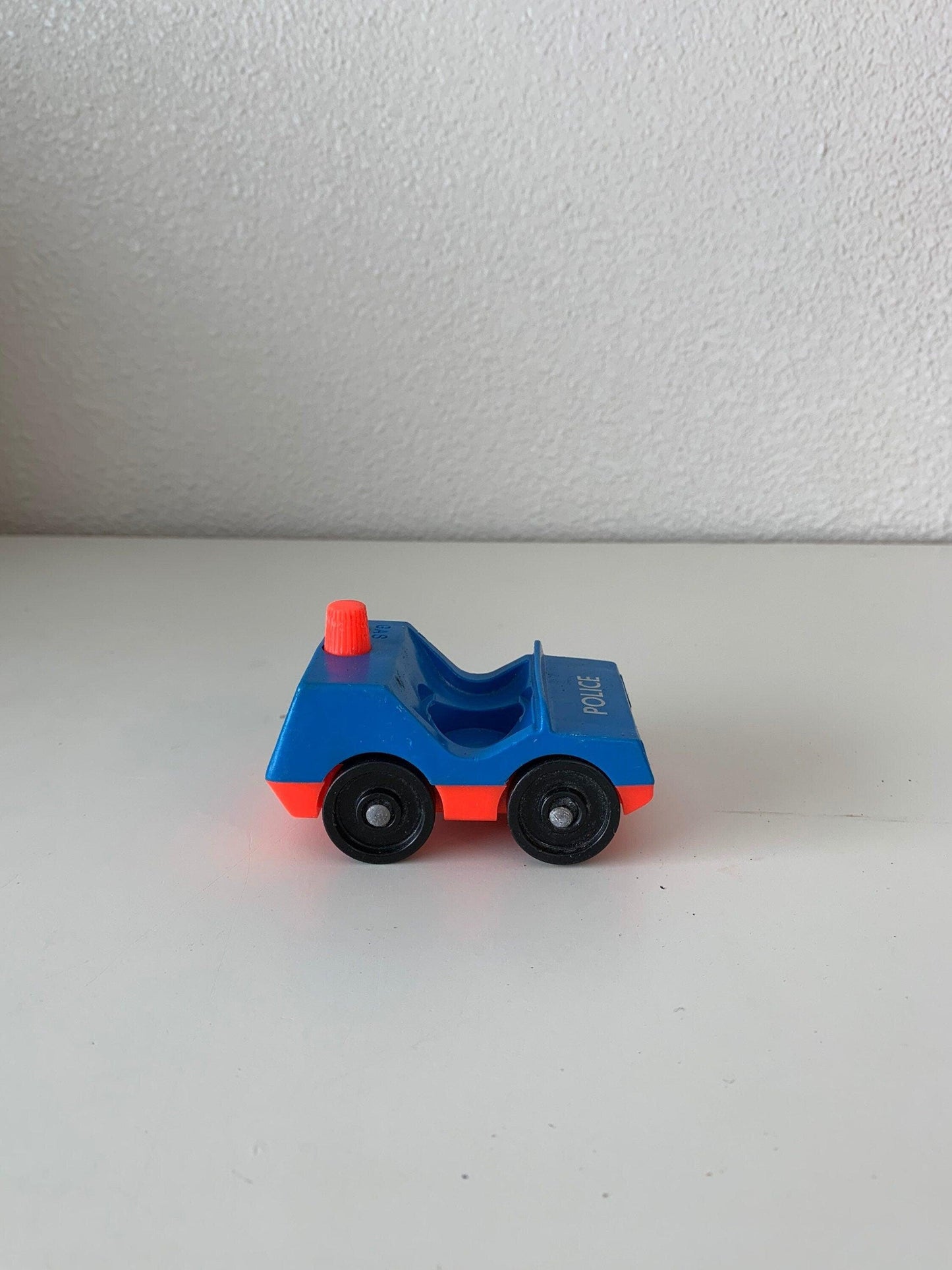 Fisher Price Police Car, Vintage Little People Blue Toy Cop Vehicle -Located at Funkyhouse Vintage Antique Store, Weiser Idaho
