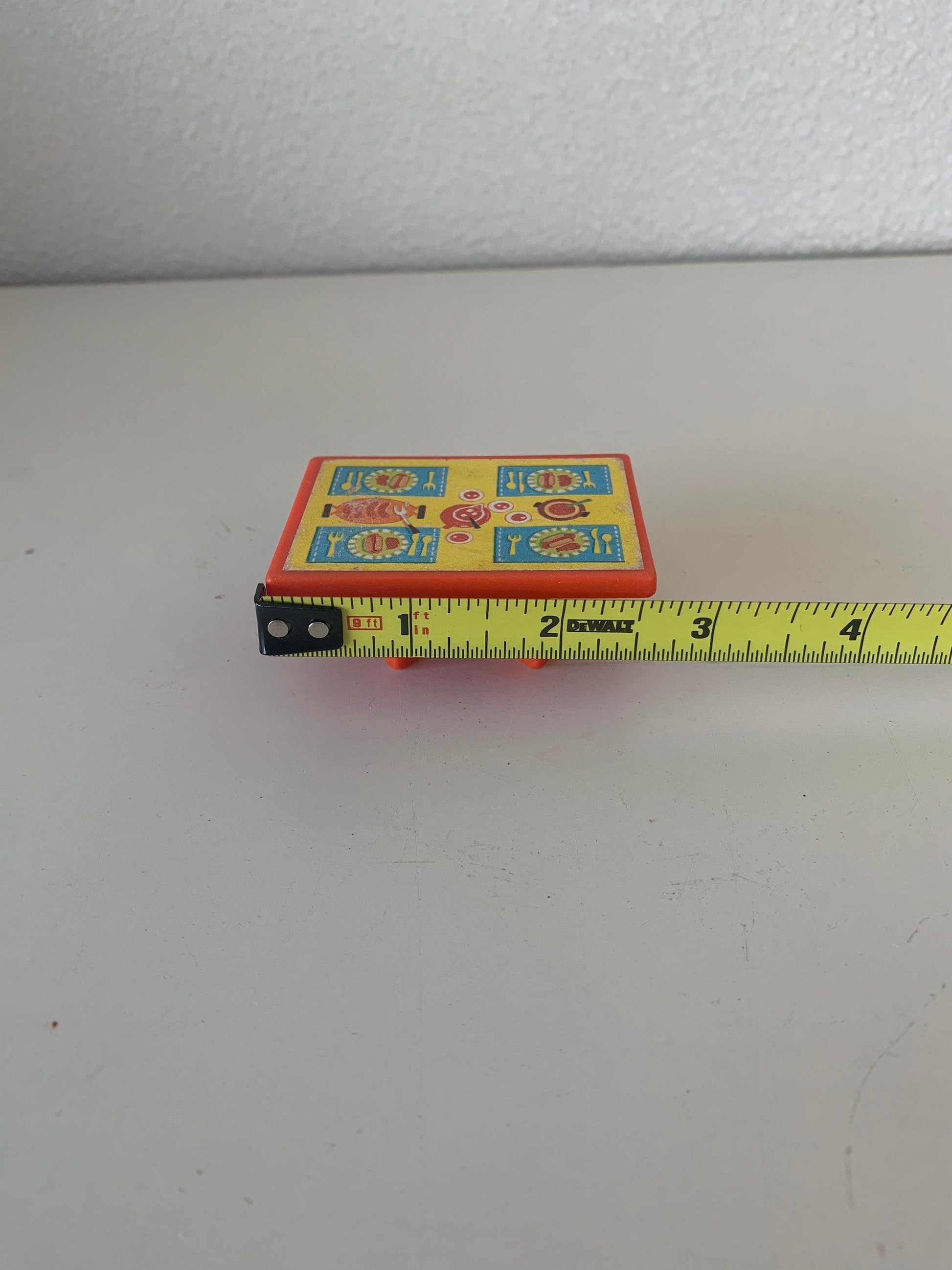 Fisher Price Table, Vintage Little People Dining Orange Red and Yellow Dining Table -Located at Funkyhouse Vintage Antique Store, Weiser Idaho