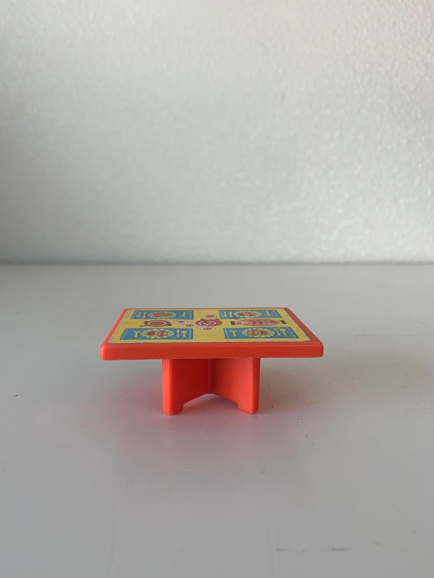 Fisher Price Table, Vintage Little People Dining Orange Red and Yellow Dining Table -Located at Funkyhouse Vintage Antique Store, Weiser Idaho