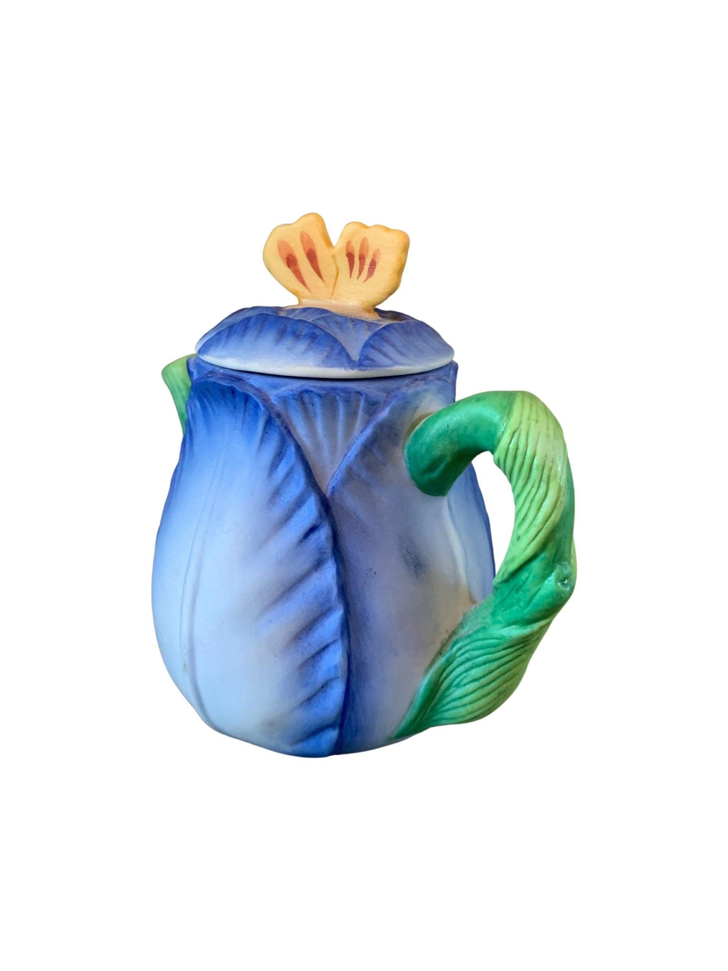 Miniature Teapot By Avon, Blue Seasons Harvest, Ceramic Tea Pot Made In 1995 -Located at Funkyhouse Vintage Antique Store, Weiser Idaho