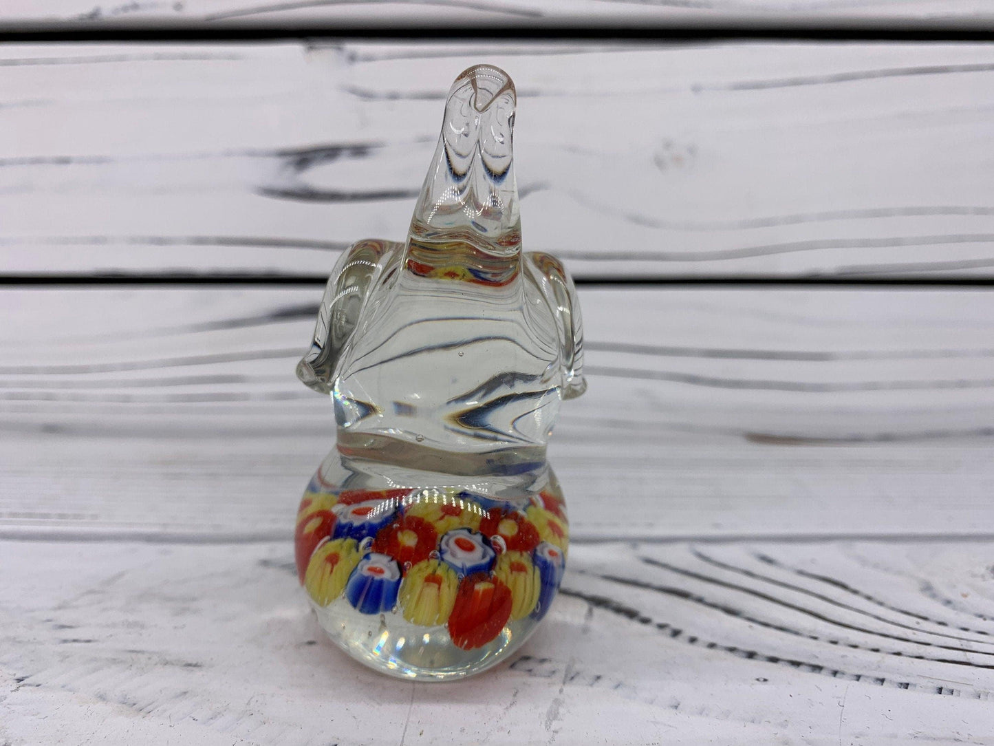 Murano Blown Art Glass Millefiori Elephant Sculpture, Italian Art Paper Weight -Located at Funkyhouse Vintage Antique Store, Weiser Idaho