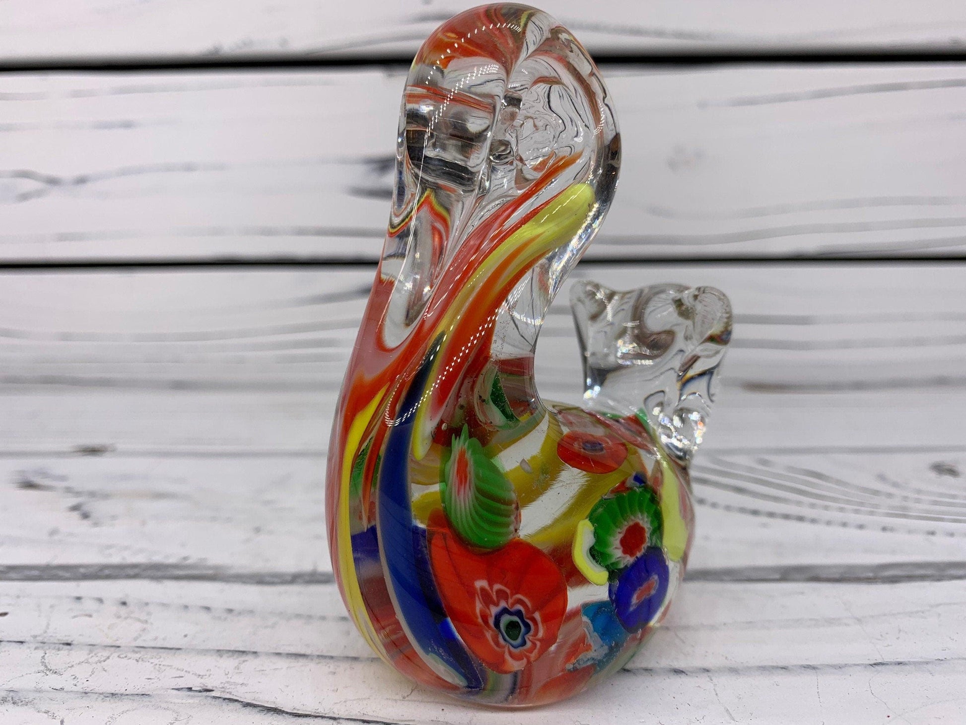 Murano Blown Art Glass Millefiori Squirrel Sculpture, Italian Art Paper Weight -Located at Funkyhouse Vintage Antique Store, Weiser Idaho