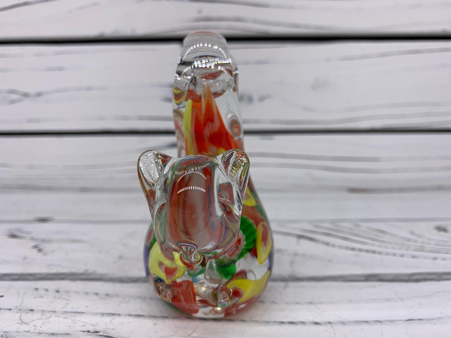 Murano Blown Art Glass Millefiori Squirrel Sculpture, Italian Art Paper Weight -Located at Funkyhouse Vintage Antique Store, Weiser Idaho