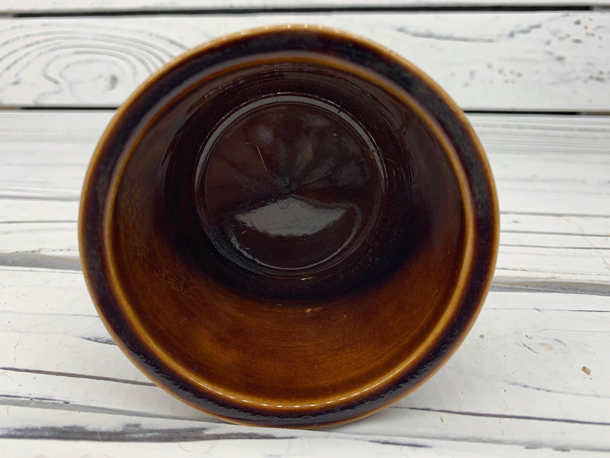 Set Of 3 Vintage Small Ceramic Brown Crock Bowls, Set of Sugar Bowls, Trinket Dishes -Located at Funkyhouse Vintage Antique Store, Weiser Idaho