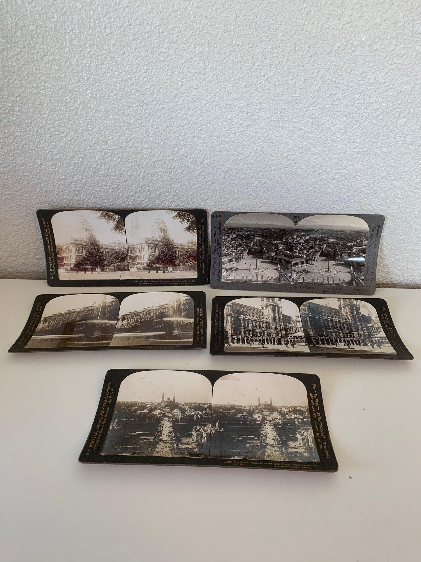 Stereoscope With 5 Photo Cards, Antique 3 Dimensional Photo Viewer, Vintage Wood And Metal Stereograph -Located at Funkyhouse Vintage Antique Store, Weiser Idaho
