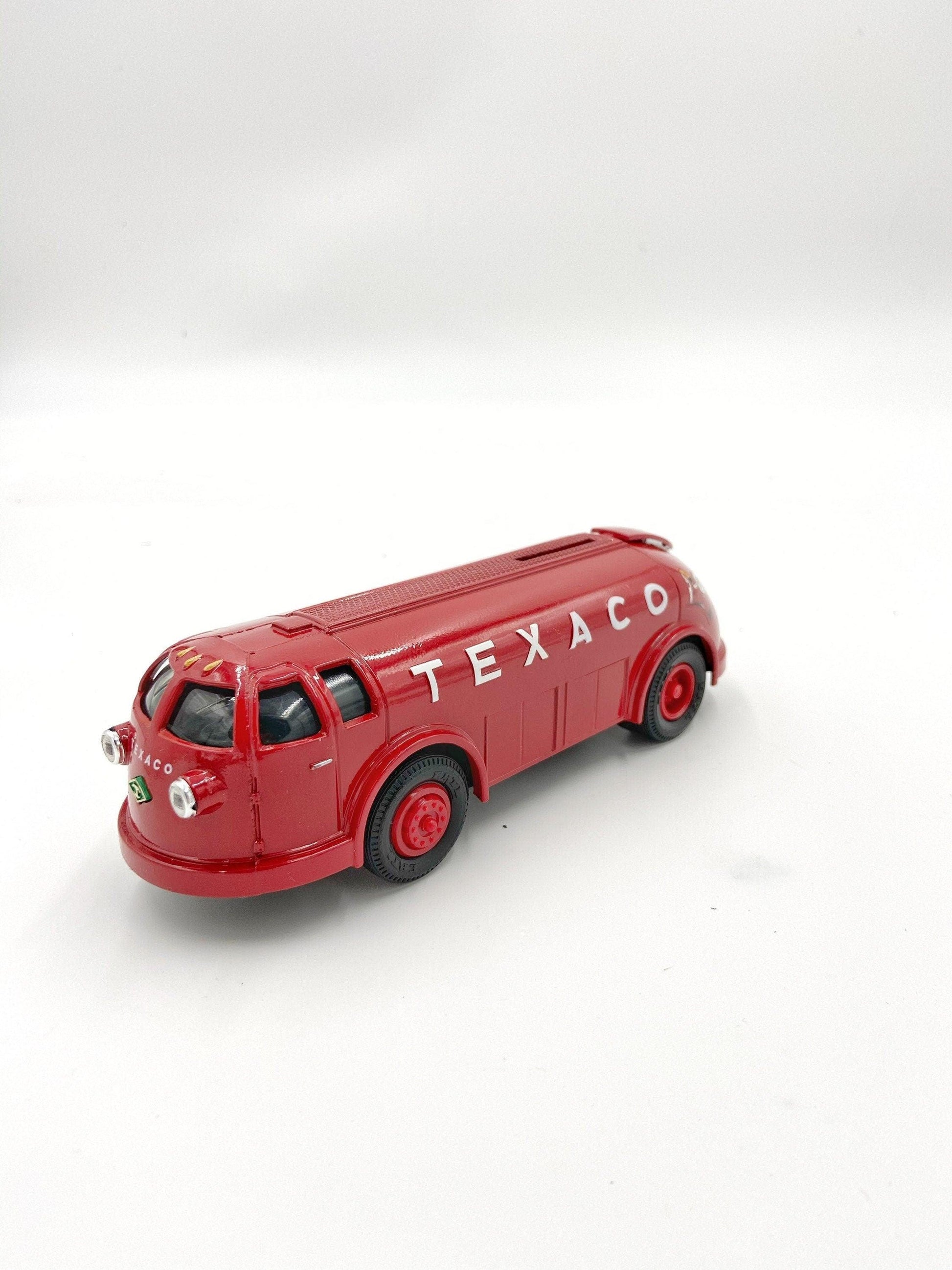 Texaco 1934 Diamond T Tanker Coin Bank, Limited Edition Collectible Series, Vintage Gas Station Memorabilia, Doodle Bug Bus -Located at Funkyhouse Vintage Antique Store, Weiser Idaho